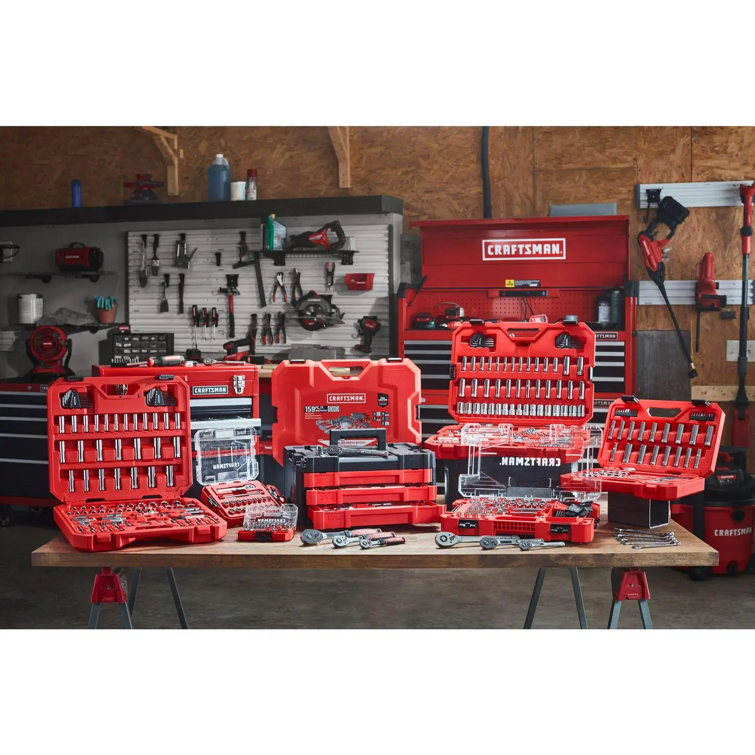 CRAFTSMAN 262-Piece Standard (SAE) and Metric Combination Polished Chrome Mechanics Tool Set with Hard Case