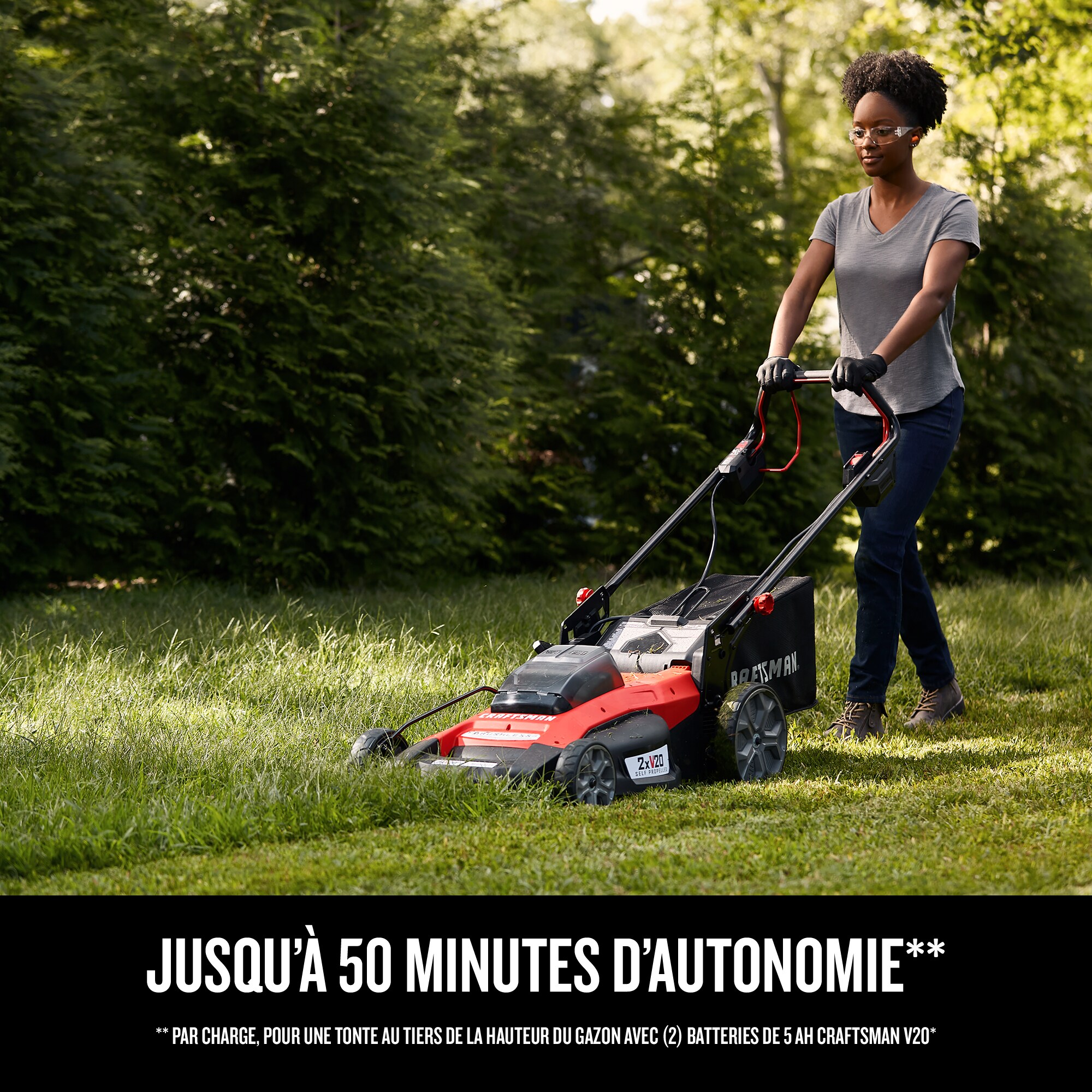 CRAFTSMAN Self-Propelled Cordless Mower 20-volt 20-in Cordless Self-propelled Lawn Mower 5 Ah (Battery and Charger Included)