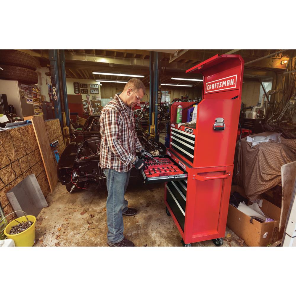 CRAFTSMAN 81-Piece Standard (SAE) and Metric Combination Gunmetal Chrome Mechanics Tool Set with Hard Case