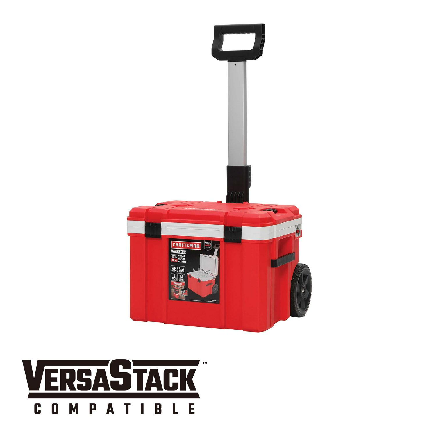 CRAFTSMAN VERSASTACK Red-Quart Wheeled Insulated Chest Cooler