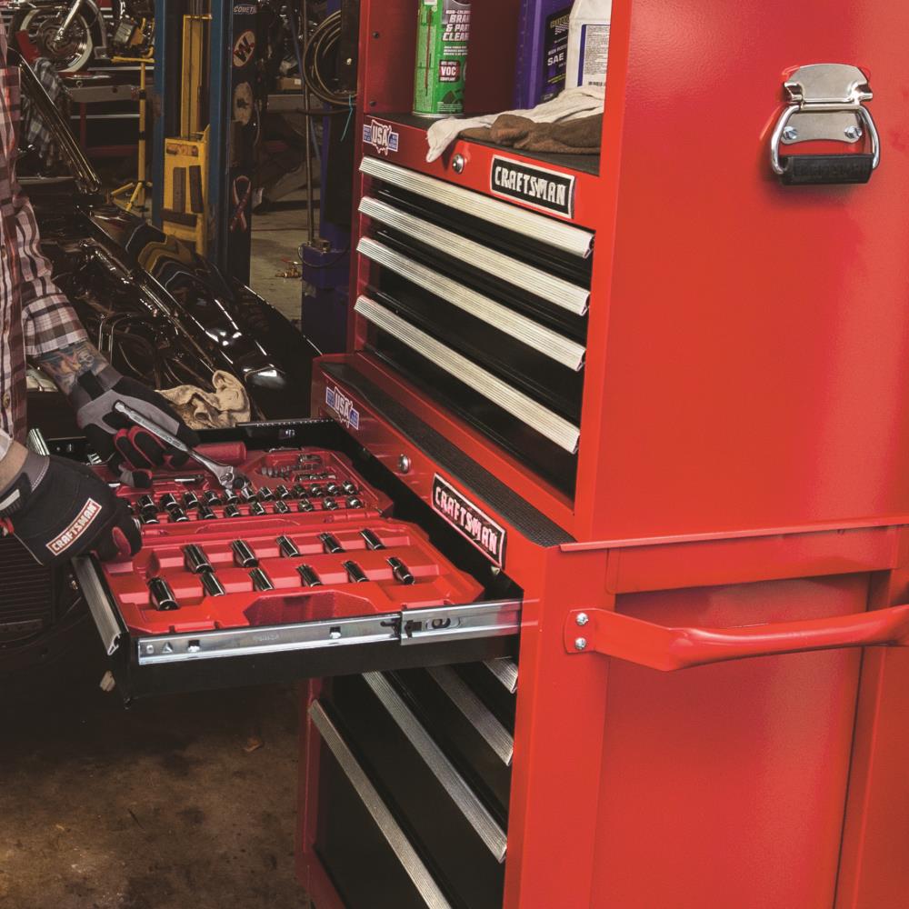 CRAFTSMAN 81-Piece Standard (SAE) and Metric Combination Gunmetal Chrome Mechanics Tool Set with Hard Case