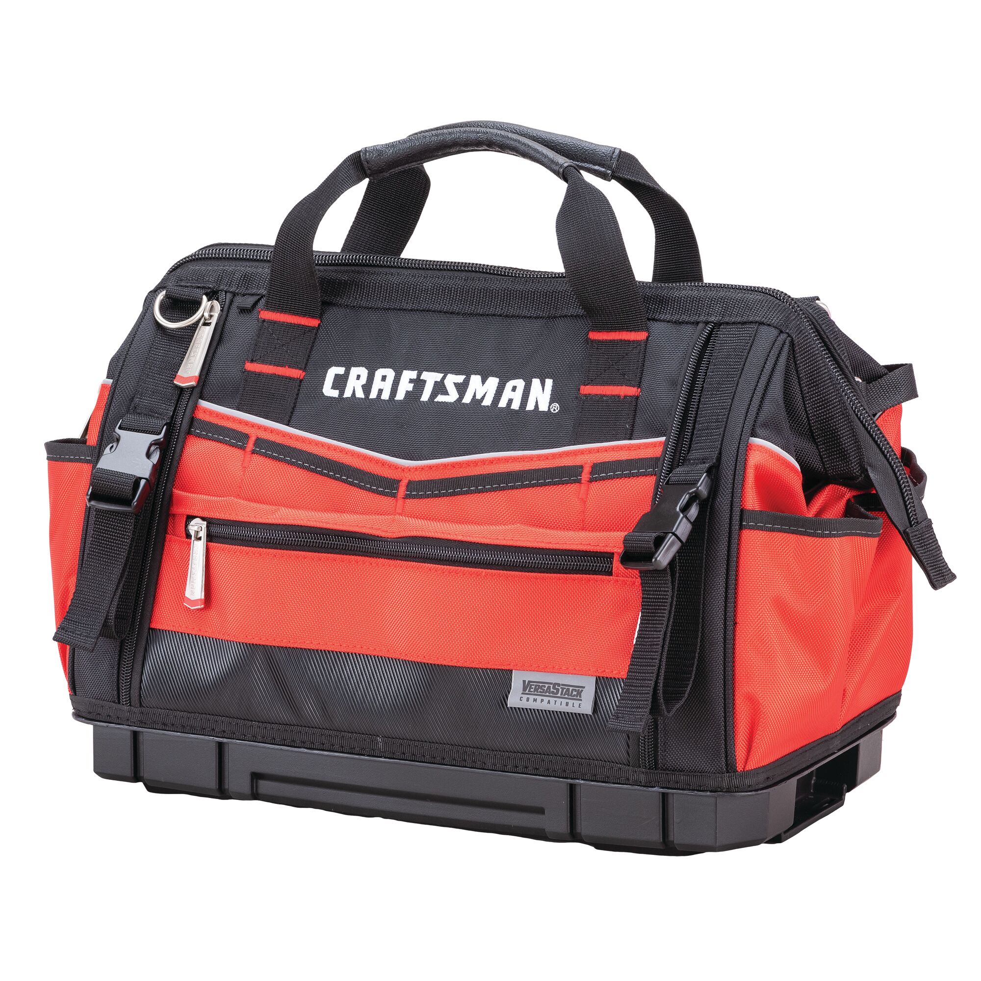 CRAFTSMAN VERSASTACK Red/Black Polyester 17-in Zippered Tool Bag