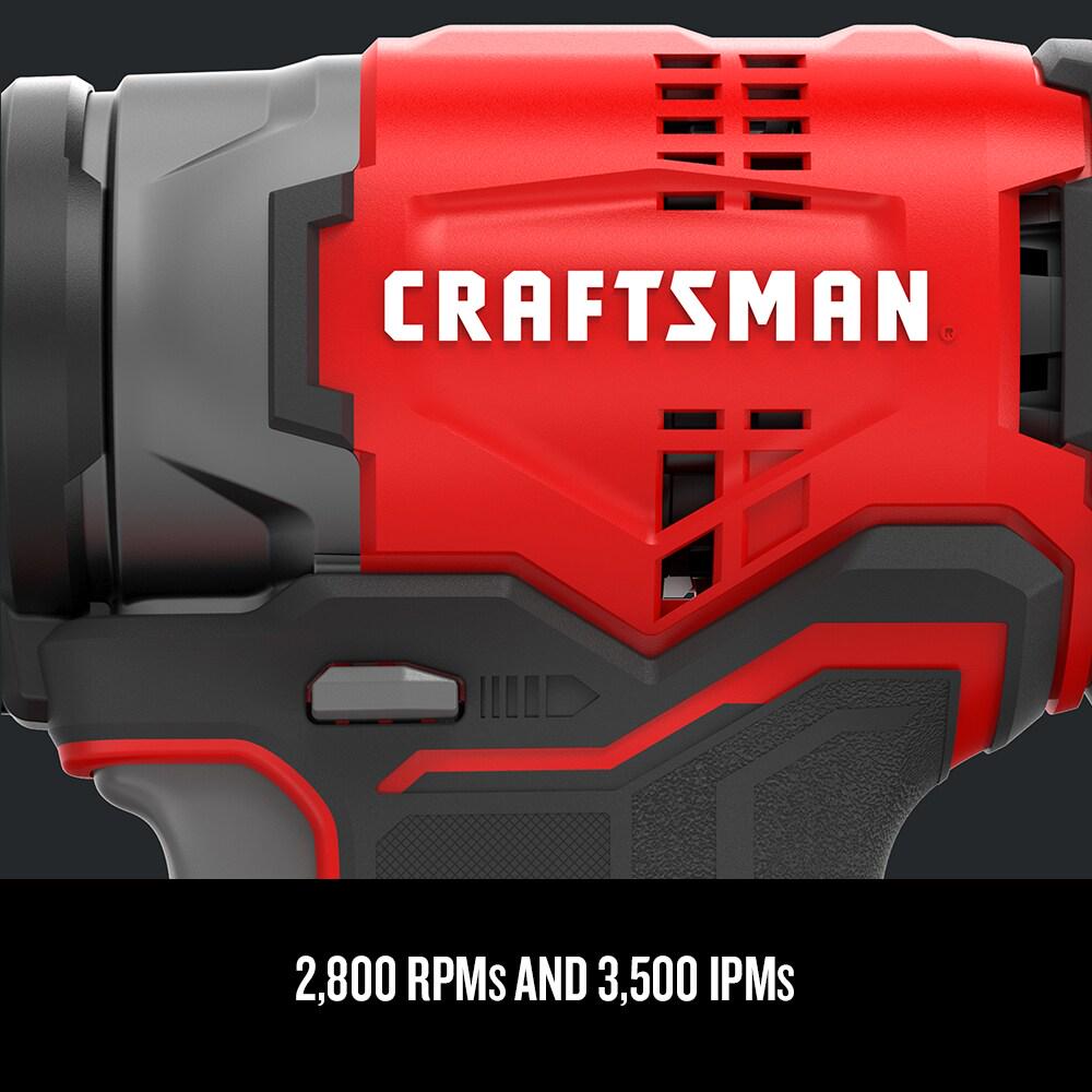 CRAFTSMAN V20 20-volt Max Brushless Cordless Impact Driver (1-Battery Included, Charger Included and Soft Bag included)