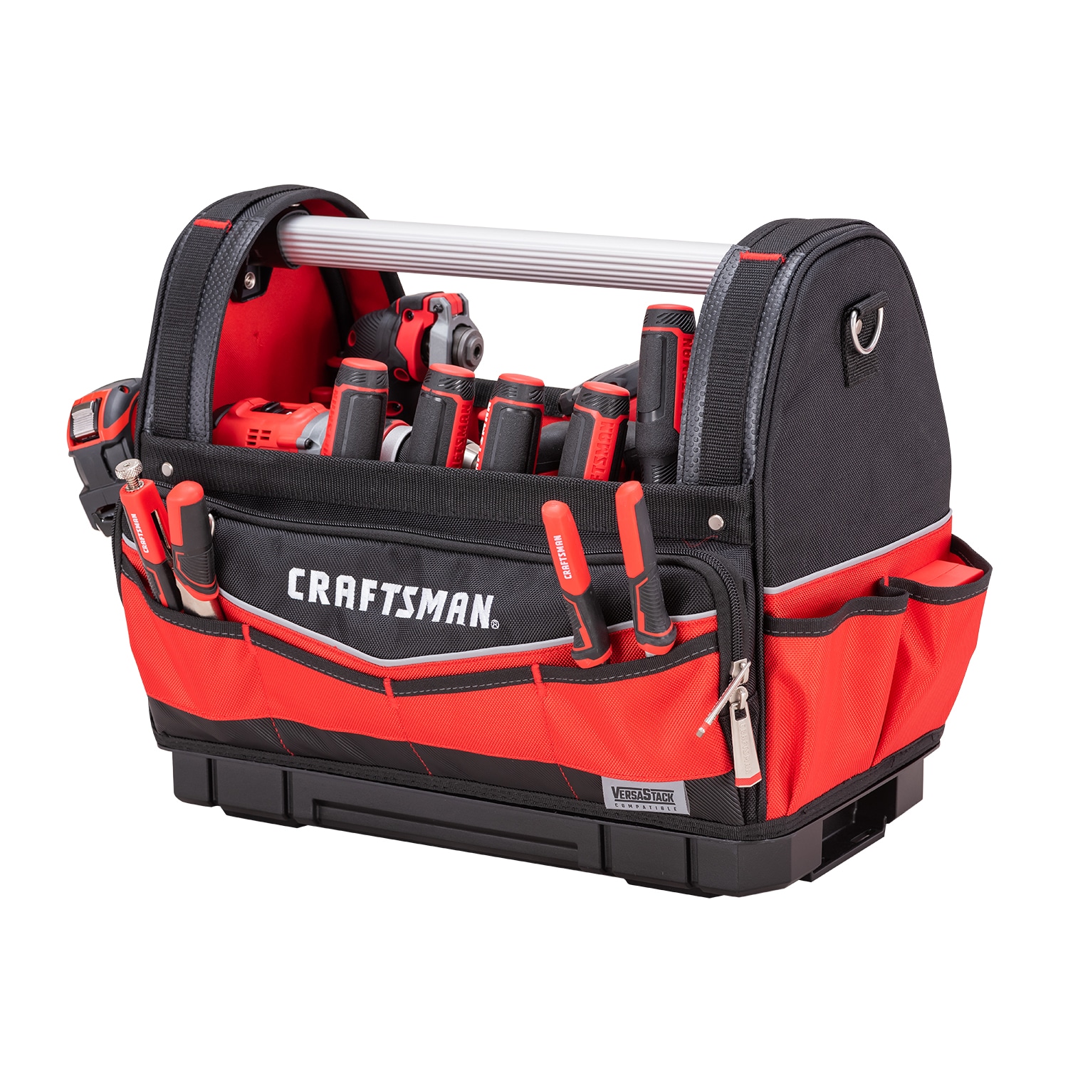CRAFTSMAN VERSASTACK Red and Black Polyester 17-in Tool Tote