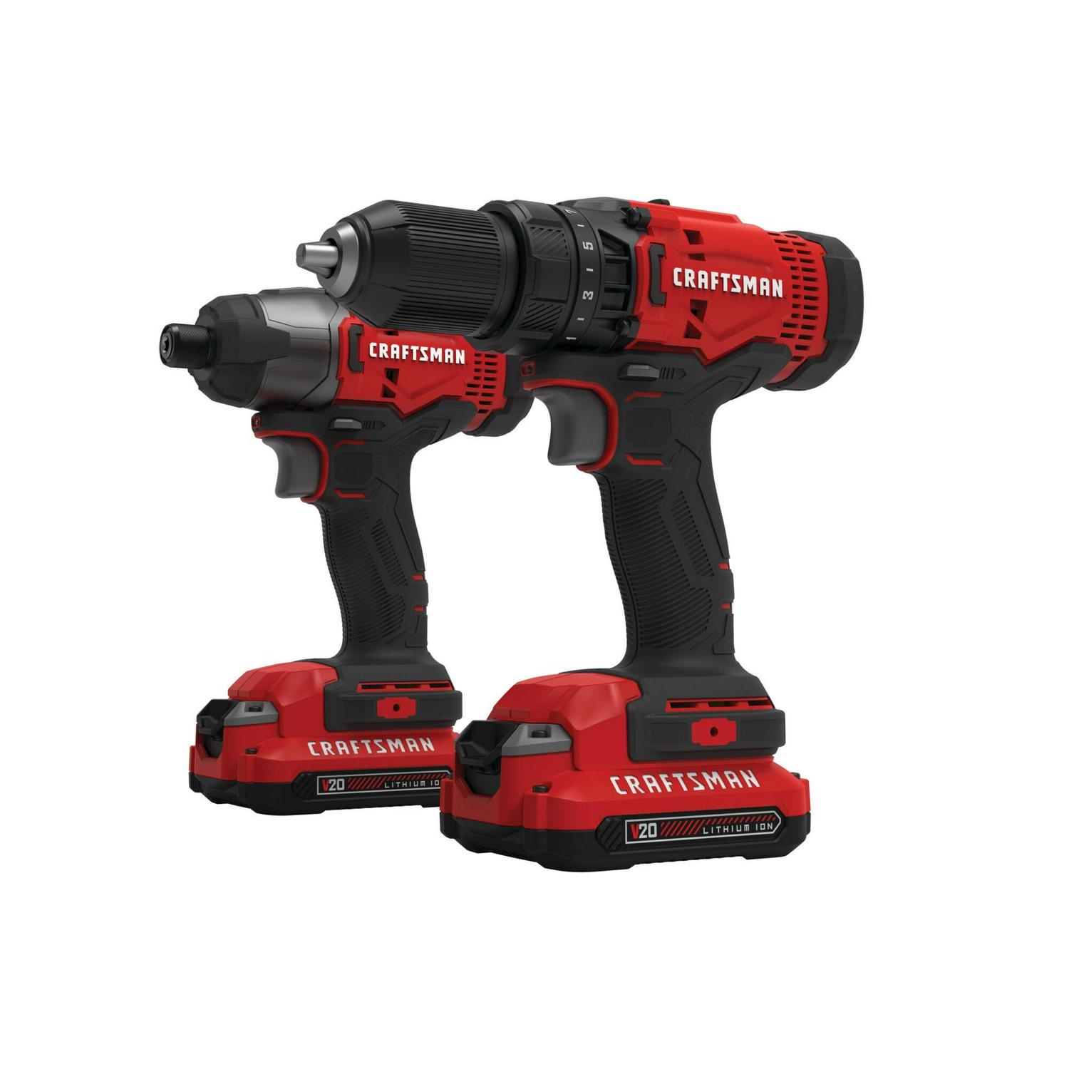 CRAFTSMAN V20 2-Tool Power Tool Combo Kit with Soft Case (2-Batteries Included and Charger Included)