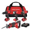 CRAFTSMAN V20 4-Tool Power Tool Combo Kit with Soft Case (2-Batteries Included and Charger Included)