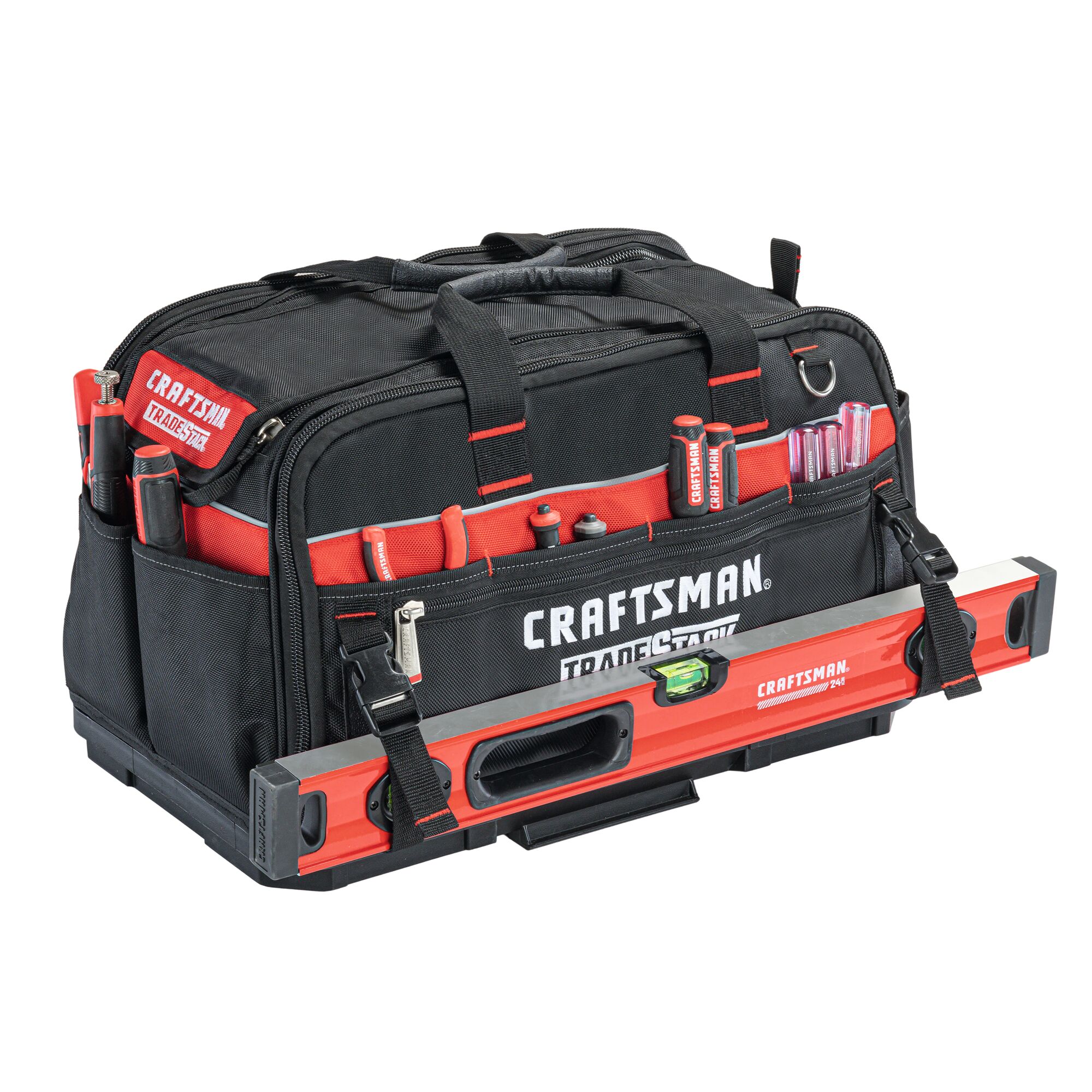 CRAFTSMAN TRADESTACK System Black/Red Polyester 22.5-in Tool Bag