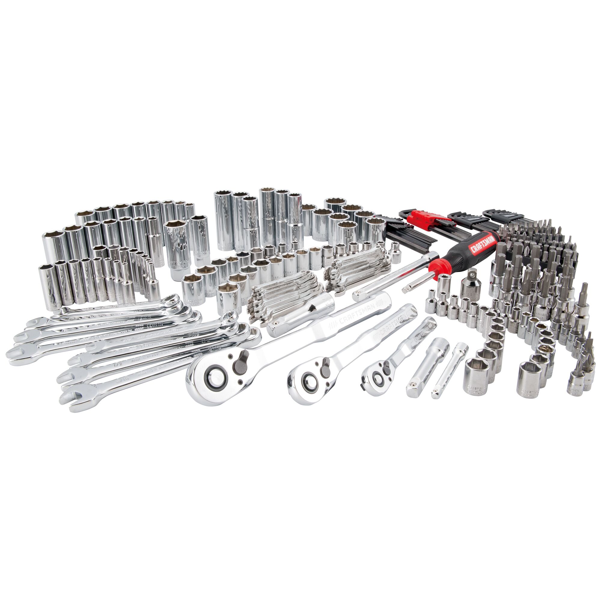 CRAFTSMAN 262-Piece Standard (SAE) and Metric Polished Chrome Mechanics Tool Set with Hard Case