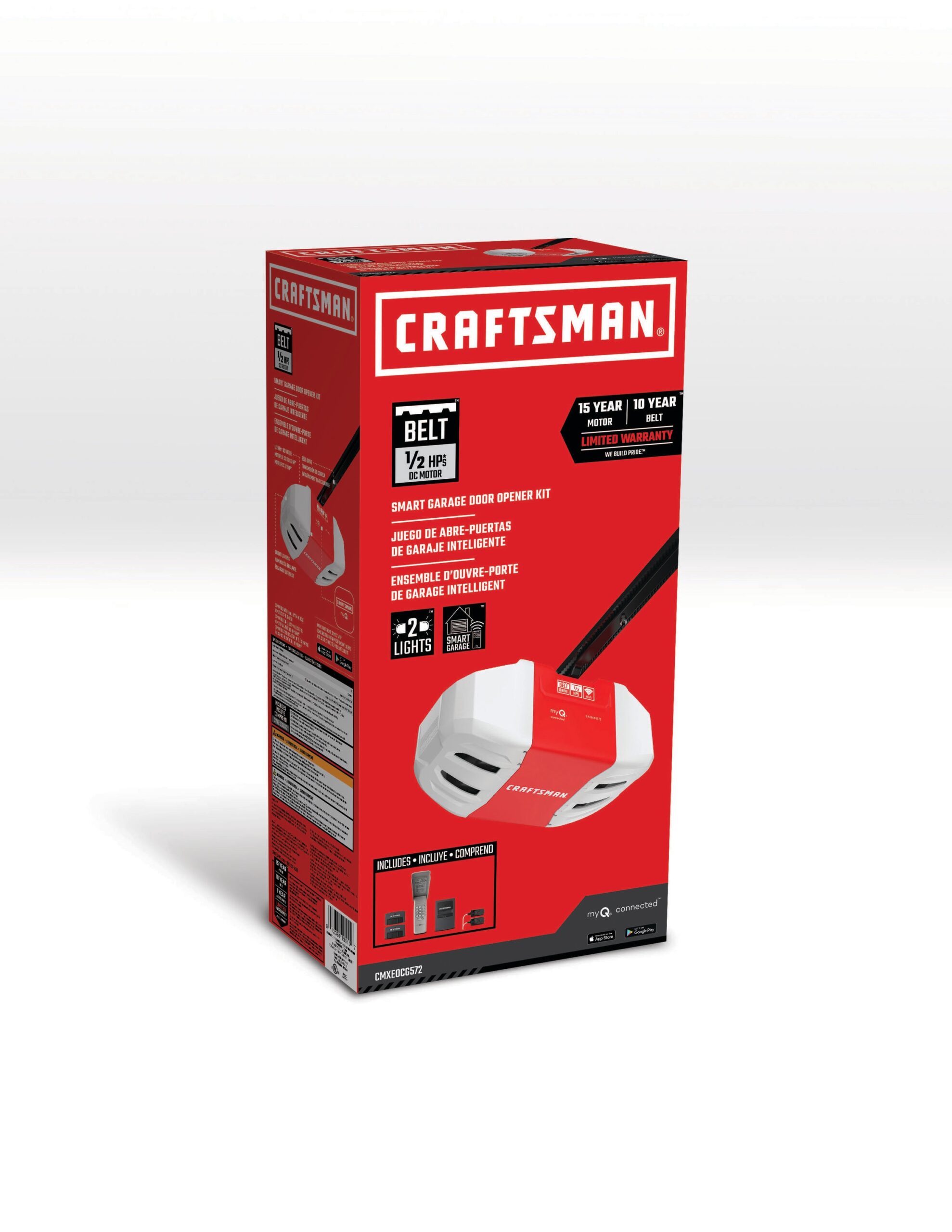 CRAFTSMAN 1/2 Hps myQ Smart Belt Drive Garage Door Opener Wi-fi Compatibility