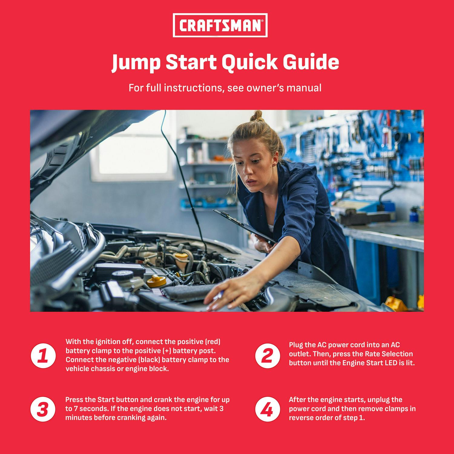 CRAFTSMAN 100-Amp 12-Volt Car Battery Jump Starter with Digital Display