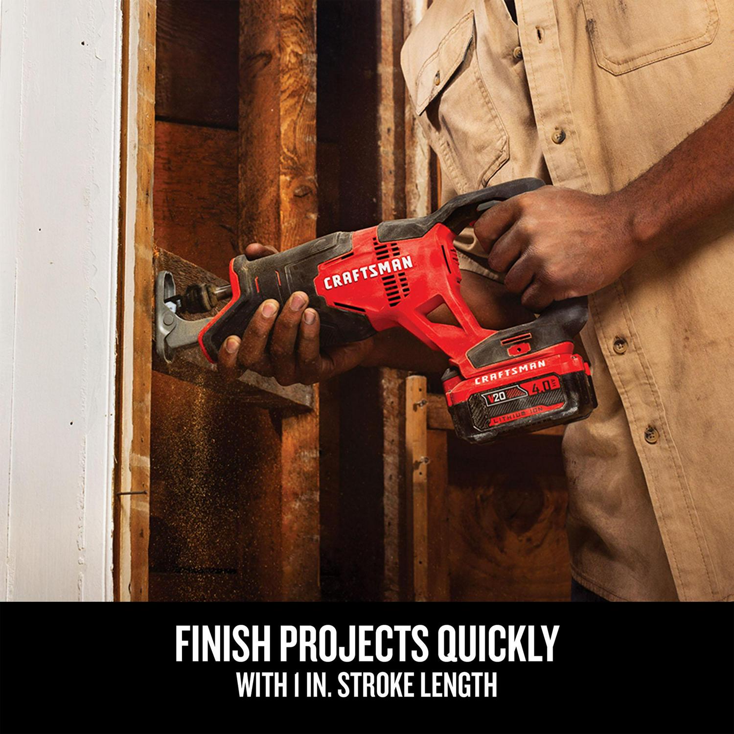 CRAFTSMAN V20 4-Tool Power Tool Combo Kit with Soft Case (2-Batteries Included and Charger Included)