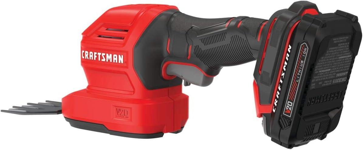 CRAFTSMAN V20 Cordless Handheld Grass Trimmer and Mini Hedge Trimmer Kit (CMCSS800C1),Red