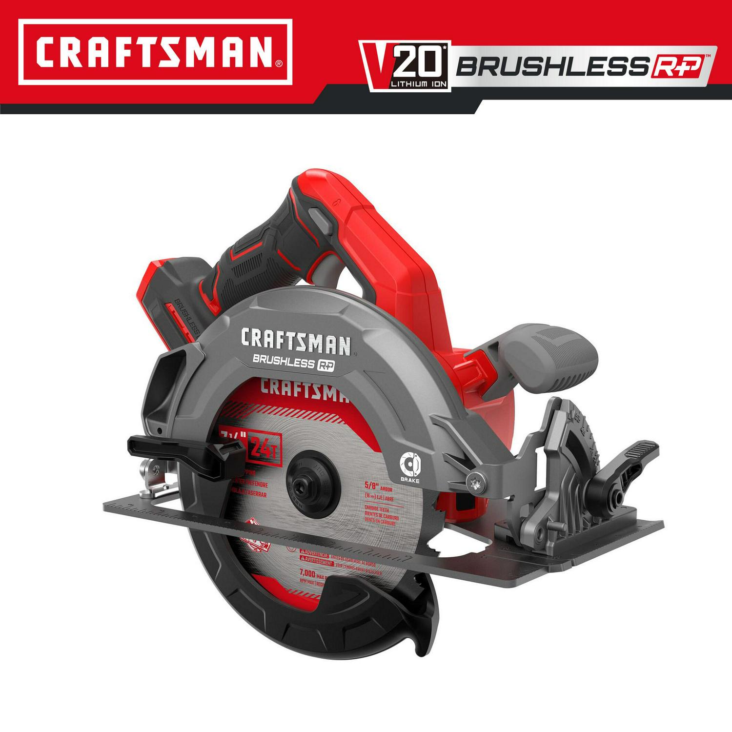 CRAFTSMAN V20 RP 20-volt Max 7-1/4-in Brushless Cordless Circular Saw (Bare Tool)