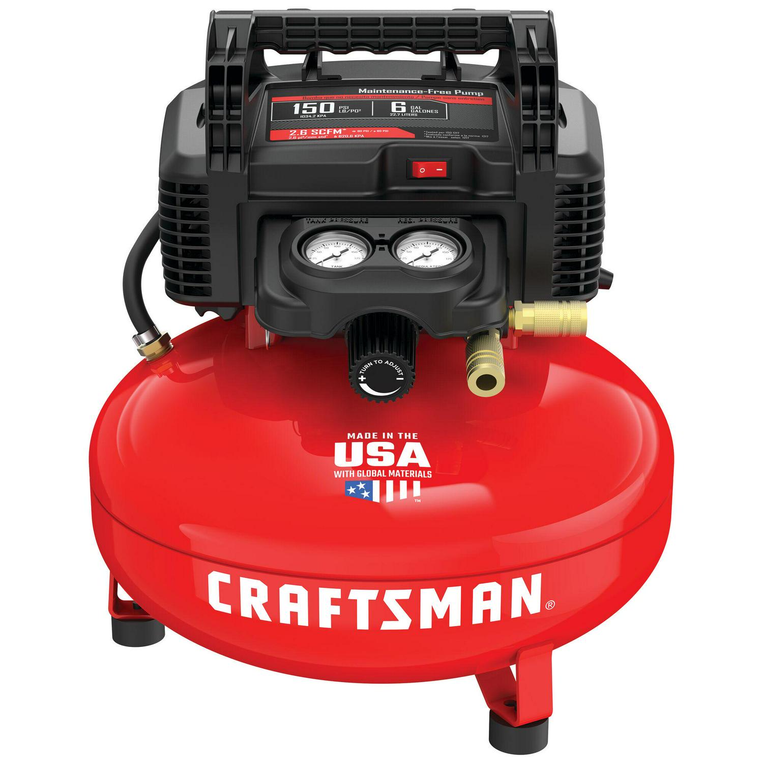 CRAFTSMAN 6-Gallons Portable 150 PSI Pancake Air Compressor