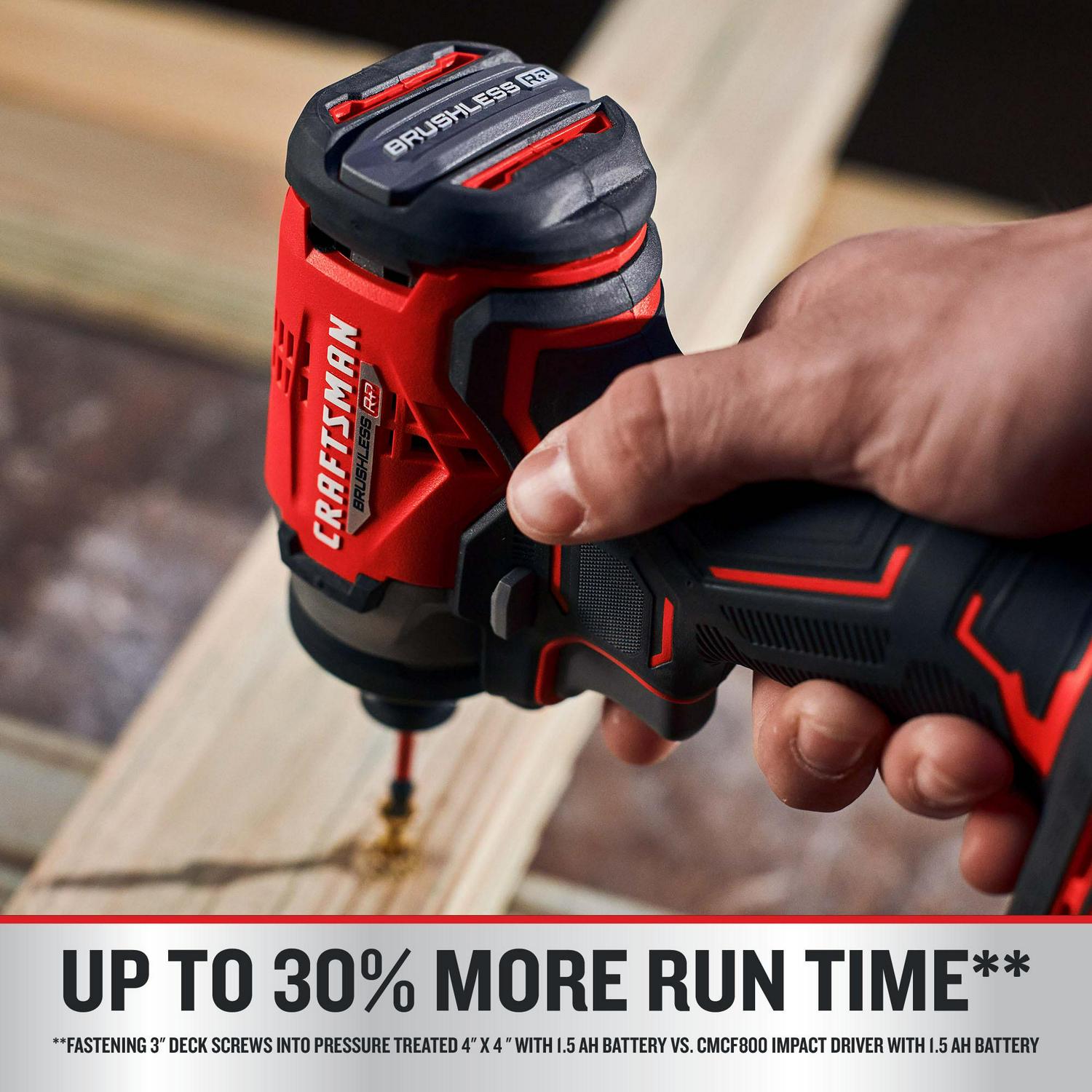 CRAFTSMAN V20 RP 20-volt Max Brushless Cordless Impact Driver (2-Batteries Included, Charger Included and Soft Bag included)