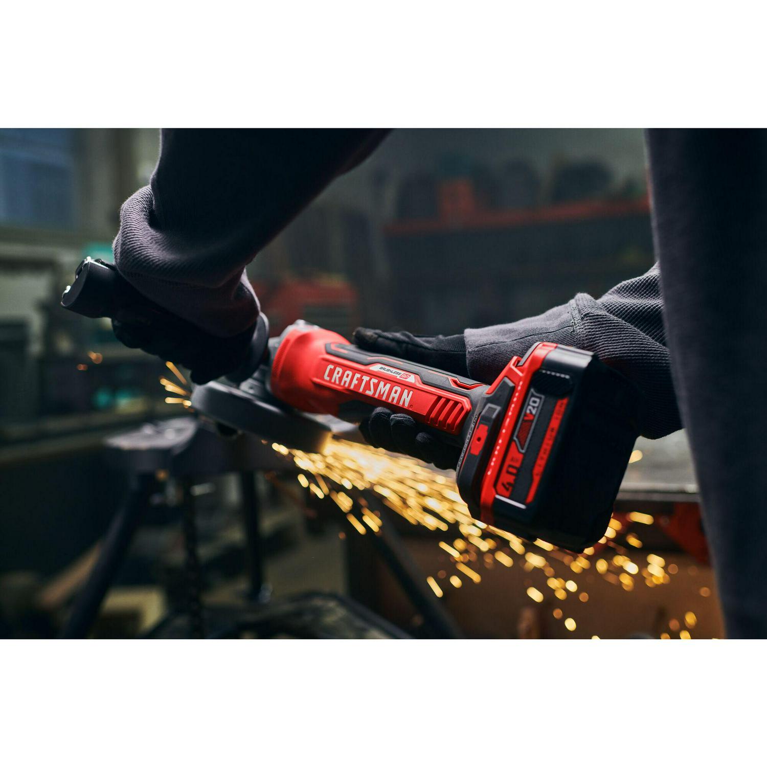 CRAFTSMAN V20 RP 4.5-in 20-volt Max Paddle Switch Brushless Cordless Angle Grinder (Tool Only)