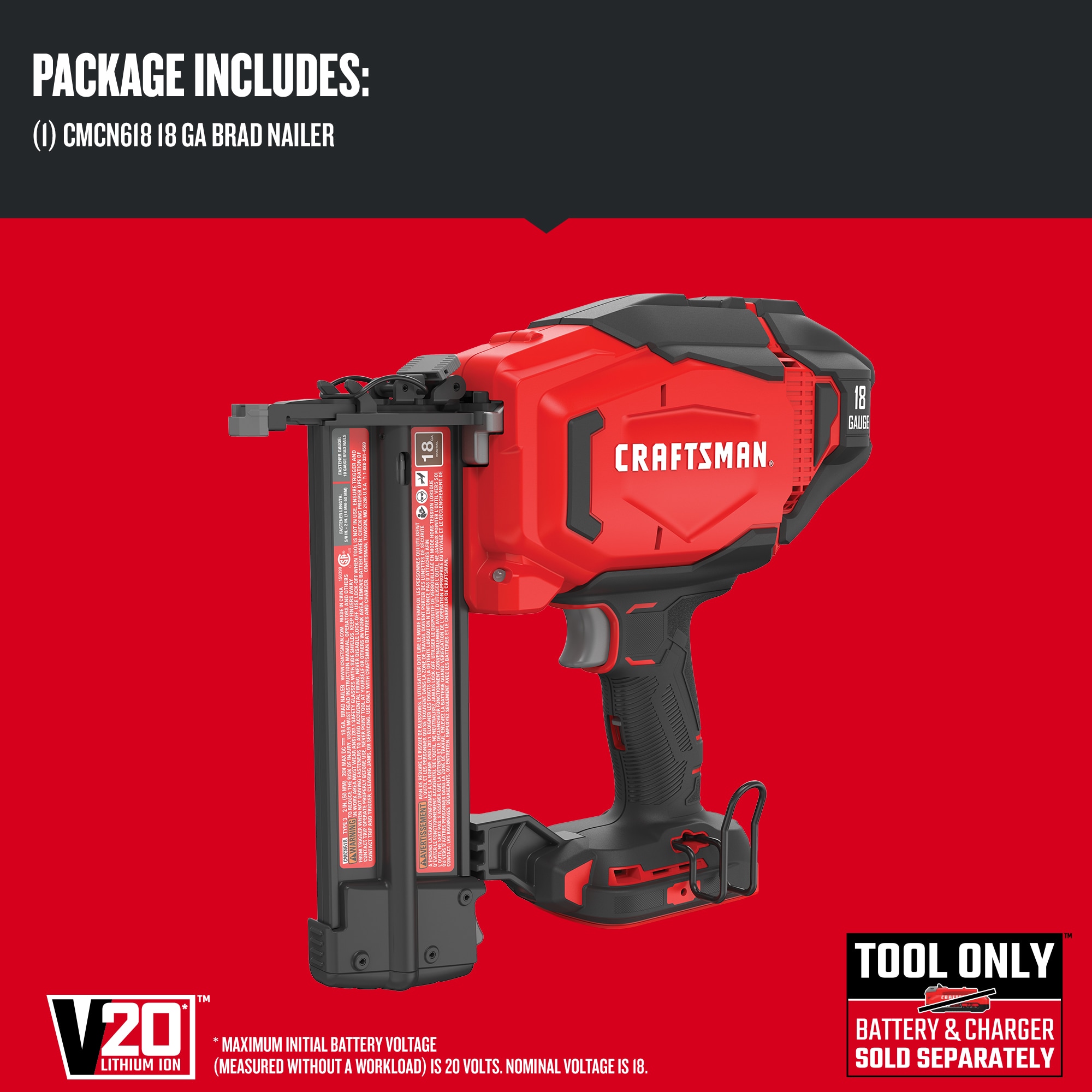 CRAFTSMAN 2-in 18-Gauge Cordless Brad Nailer