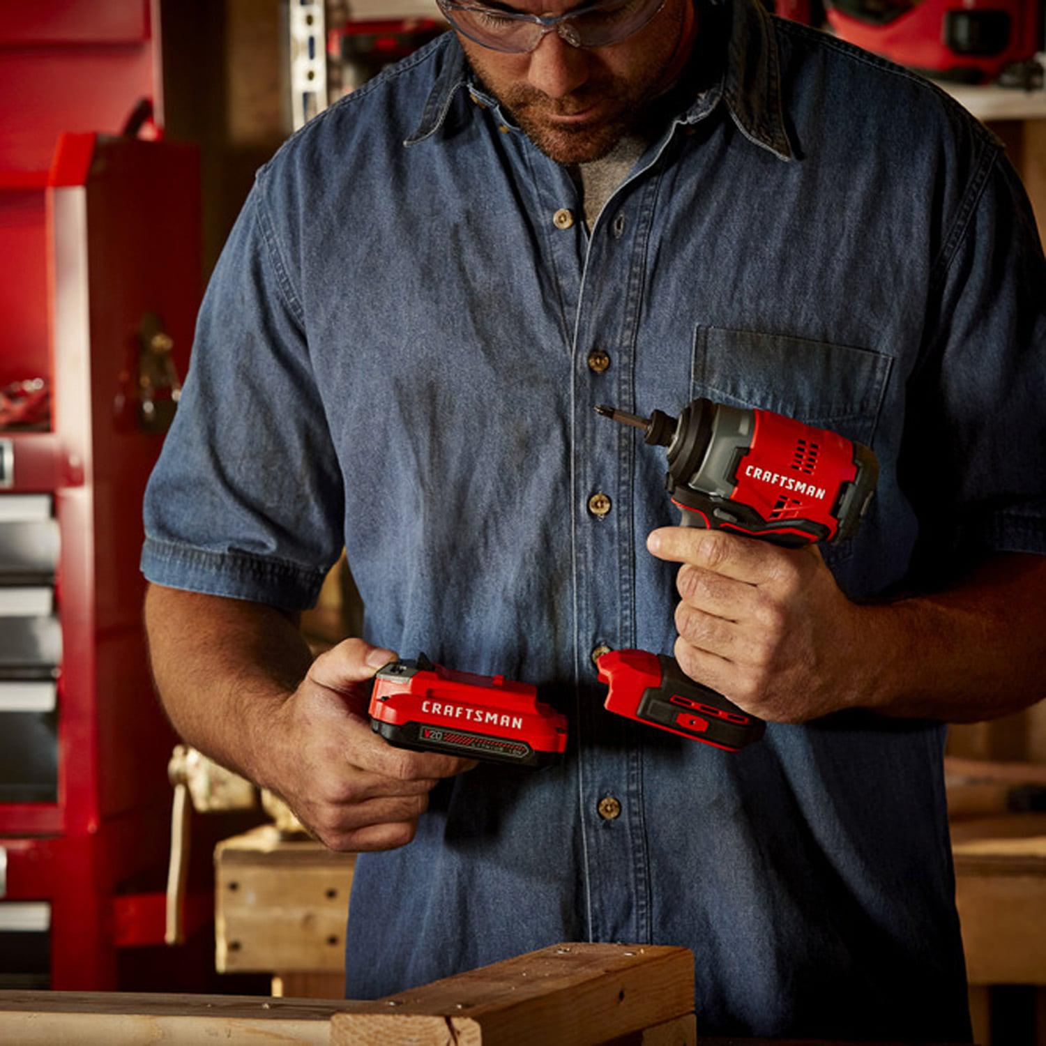 CRAFTSMAN V20 20-volt Max Brushless Cordless Impact Driver (1-Battery Included, Charger Included and Soft Bag included)