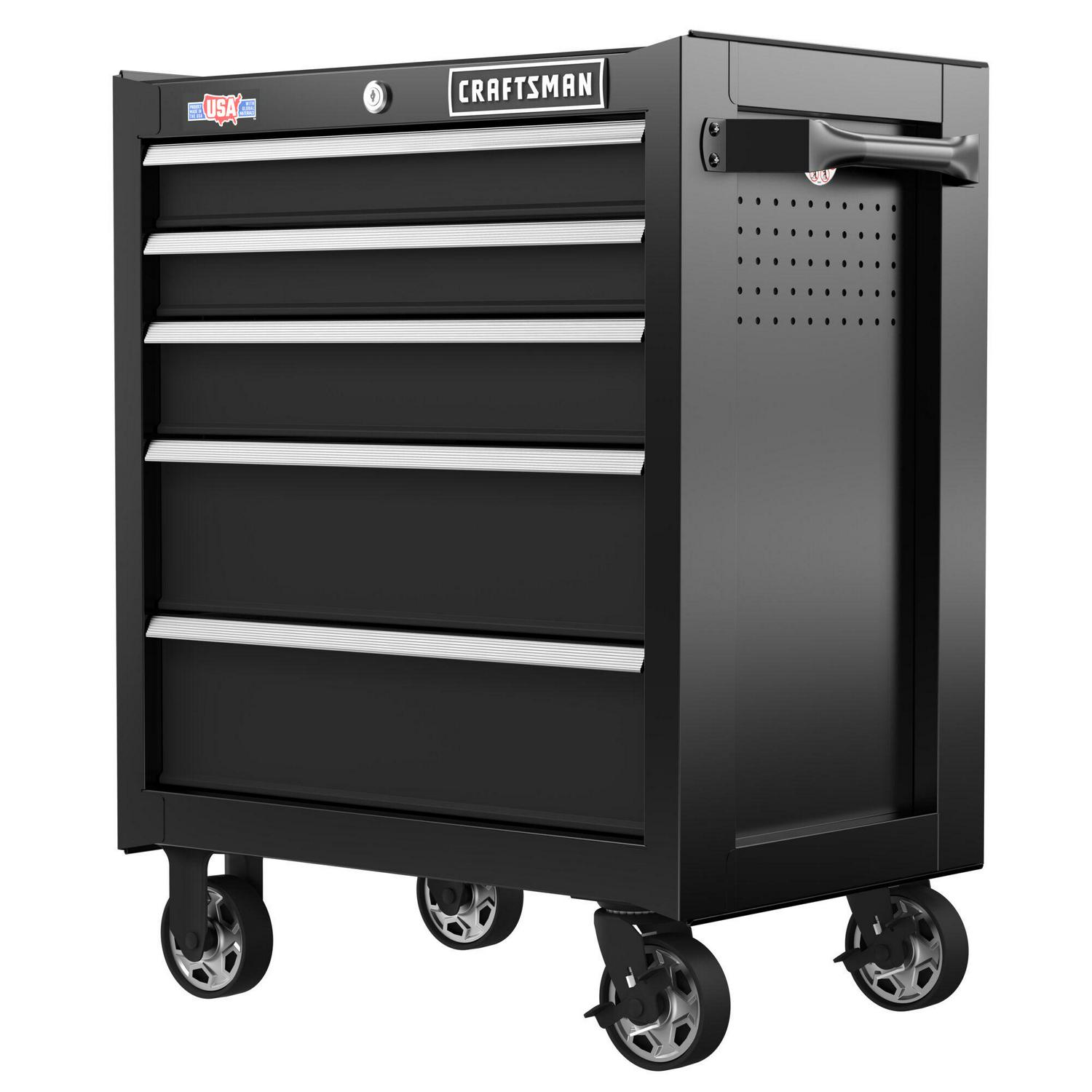 CRAFTSMAN 2000 Series 26.5-in W x 34-in H 5-Drawer Steel Rolling Tool Cabinet (Black)