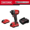 CRAFTSMAN V20 RP 20-volt Max Brushless Cordless Impact Driver (2-Batteries Included, Charger Included and Soft Bag included)