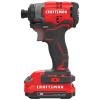 CRAFTSMAN V20 20-volt Max Brushless Cordless Impact Driver (1-Battery Included, Charger Included and Soft Bag included)