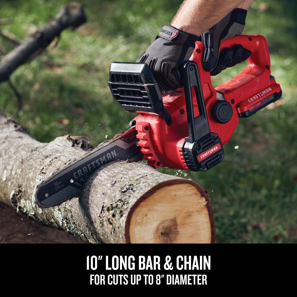CRAFTSMAN V20 20-volt Max 10-in Battery 2 Ah Chainsaw (Battery and Charger Included)