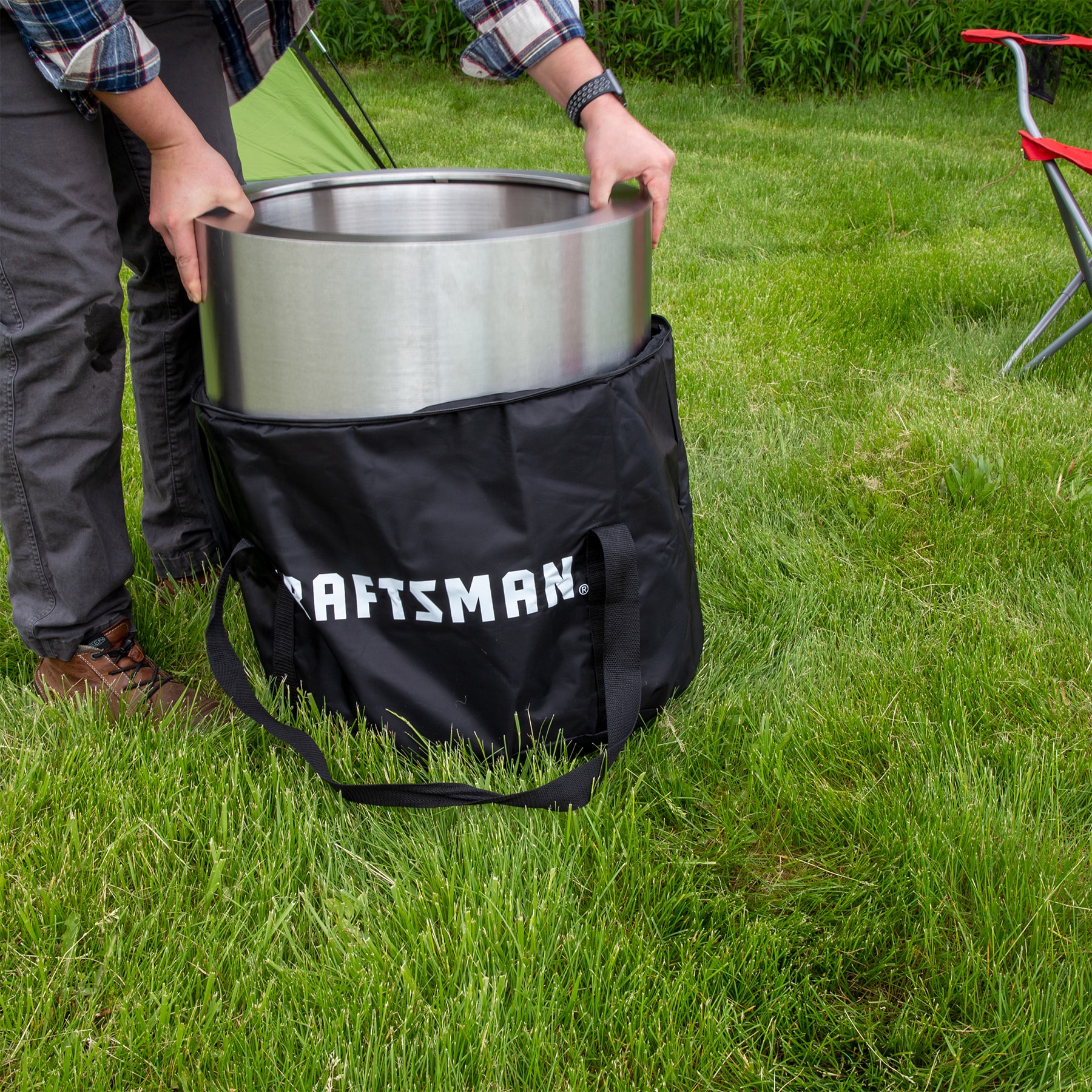 CRAFTSMAN Smokeless 19.5-in W Stainless Steel Wood-Burning Fire Pit