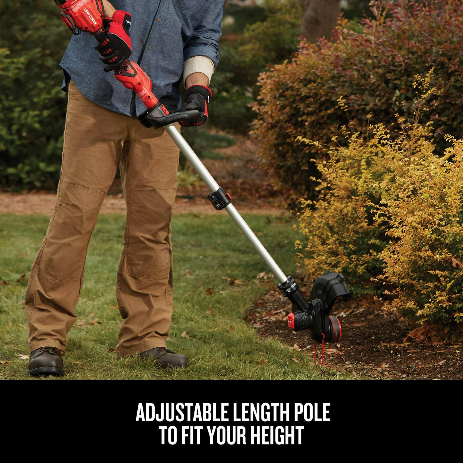 CRAFTSMAN V20 20-volt Max 13-in Straight Shaft Battery String Trimmer 4 Ah (Battery and Charger Included)