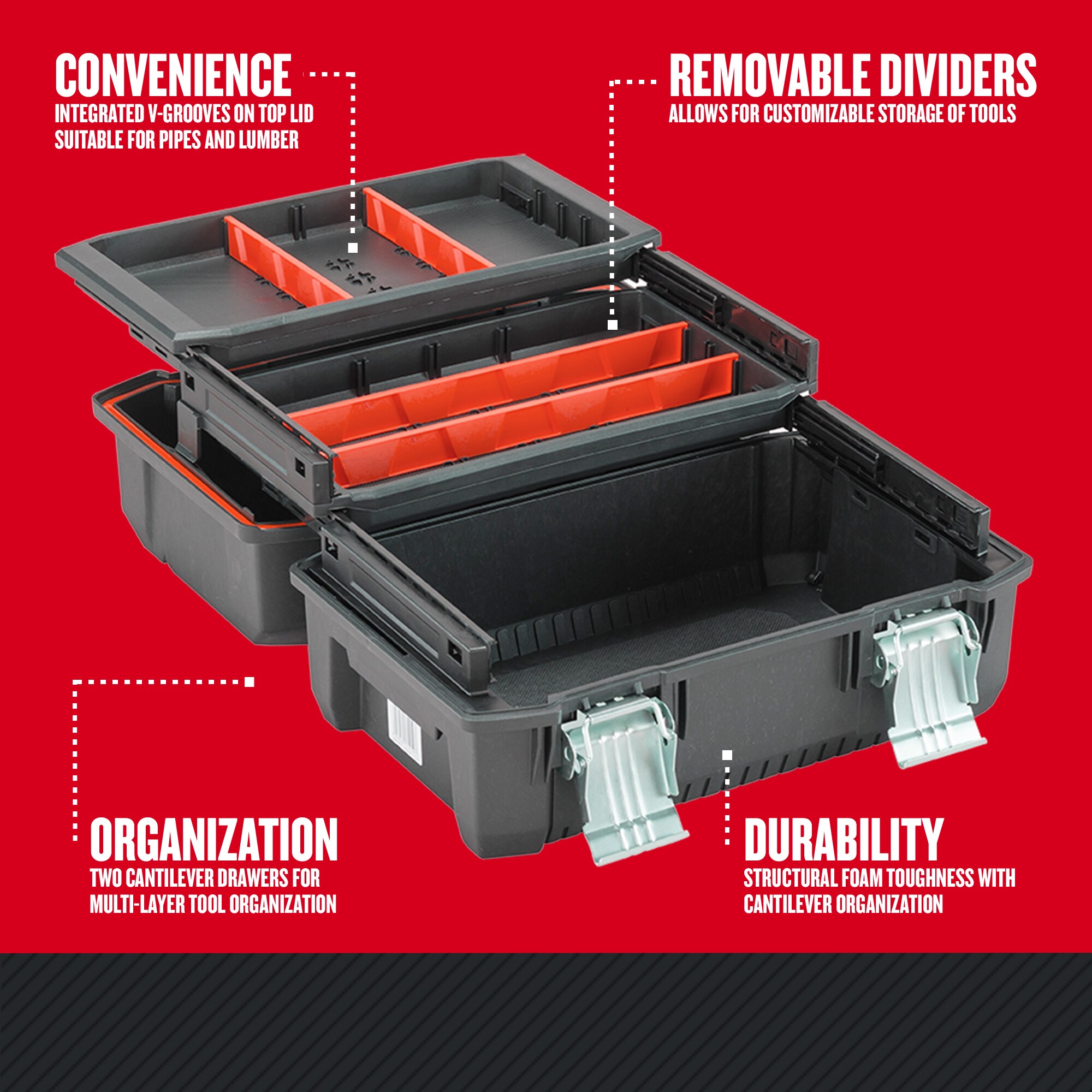 CRAFTSMAN 18-in Black Structural Foam Lockable Tool Box