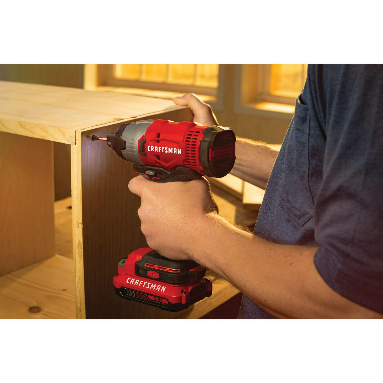 CRAFTSMAN V20 20-volt Max Cordless Impact Driver (2-Batteries Included, Charger Included)