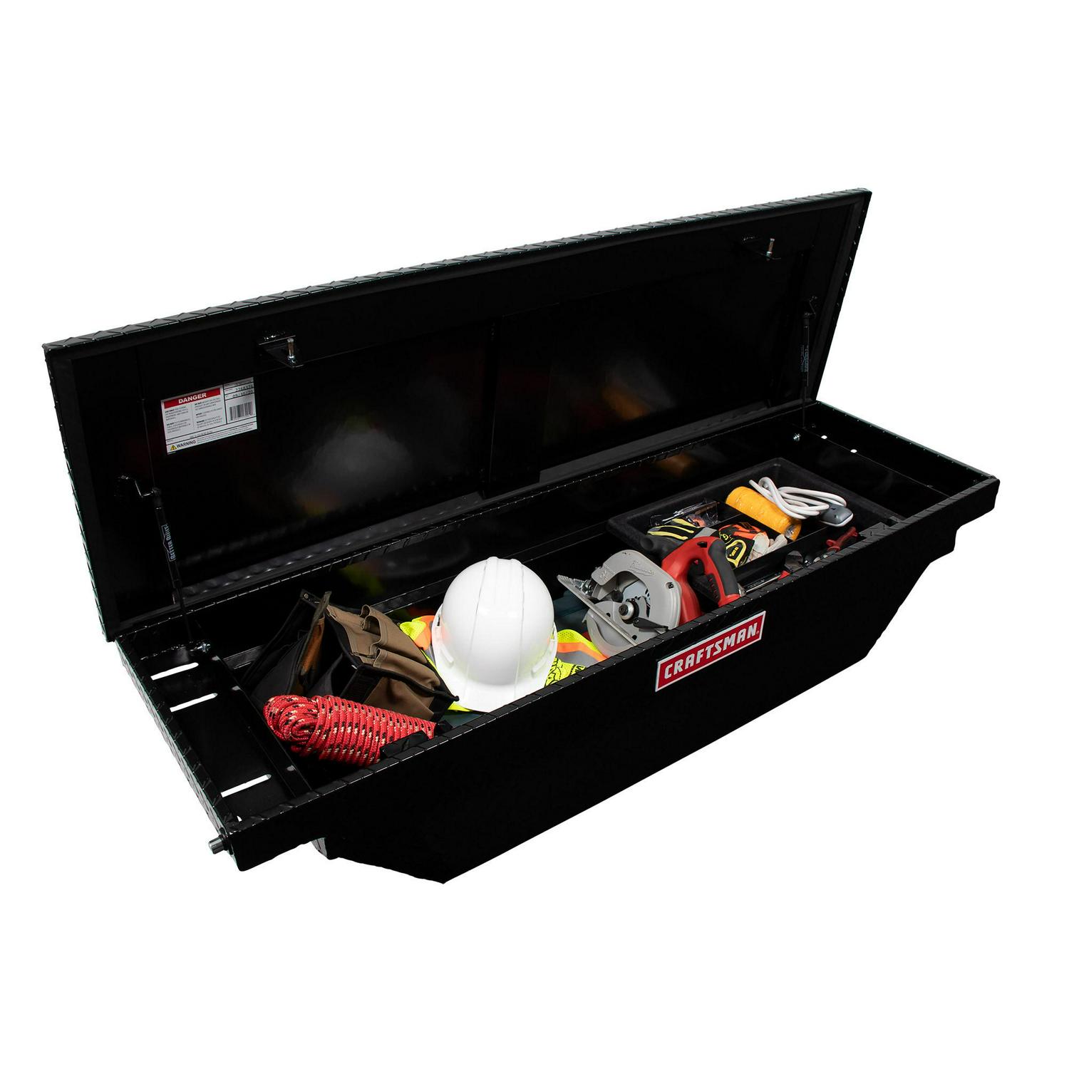 CRAFTSMAN 61.5-in x 20-in x 13-in Matte Black Aluminum Crossover Truck Tool Box