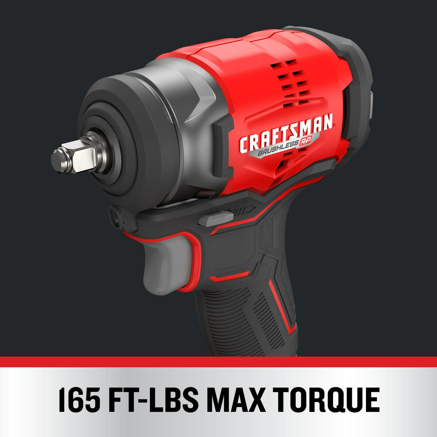 CRAFTSMAN V20 RP 20-volt Max Variable Speed Brushless 3/8-in Drive Cordless Impact Wrench (Bare Tool)