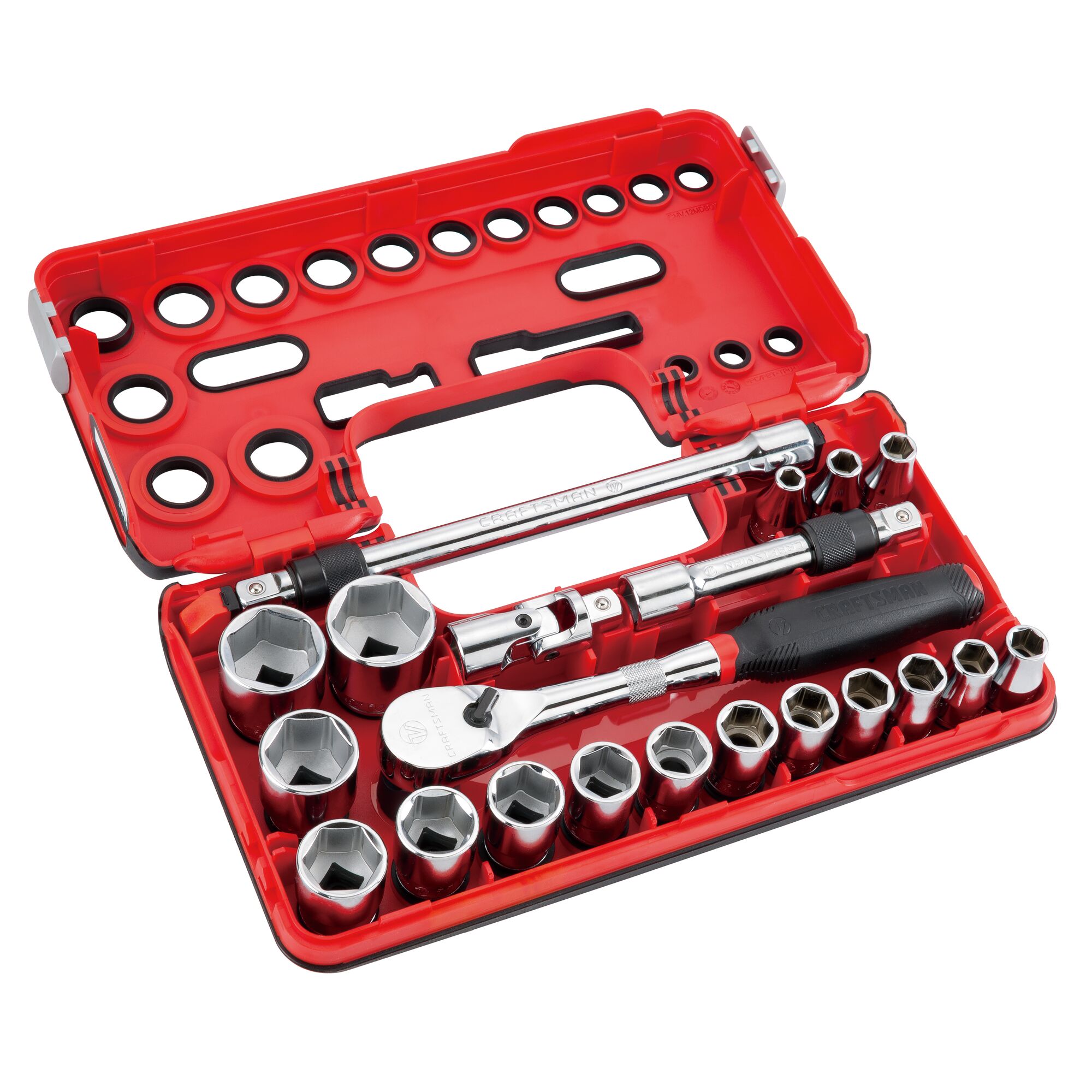 CRAFTSMAN V-Series 21-Piece Metric 1/2-in Drive 6-point Set Shallow Socket Set