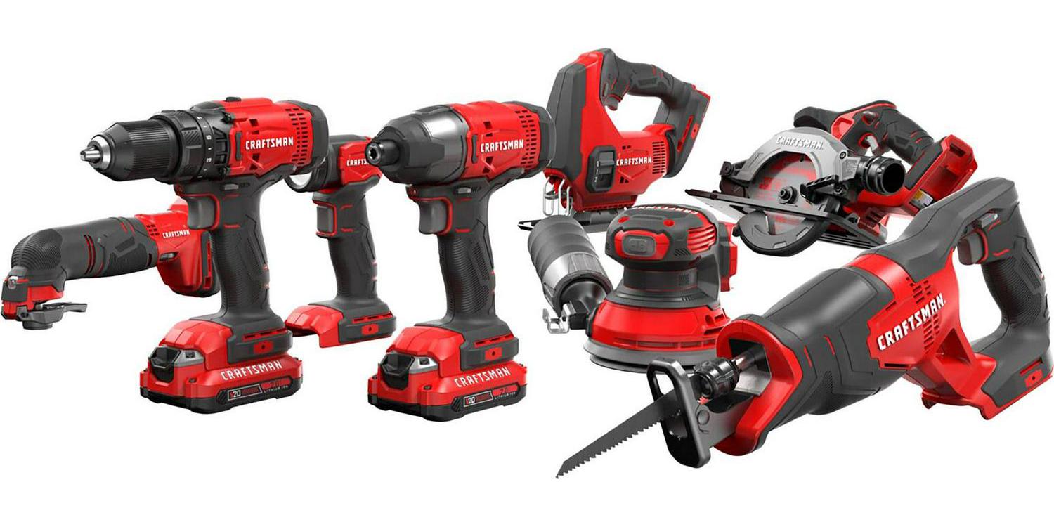 CRAFTSMAN 8-Tool Power Tool Combo Kit with Soft Case (2-Batteries Included and Charger Included)