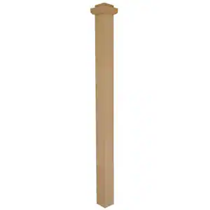 EVERMARK Stair Parts 4075 56 in. x 3-1/2 in. Unfinished Hard Maple Square Craftsman Solid Core Box Newel Post for Stair Remodel