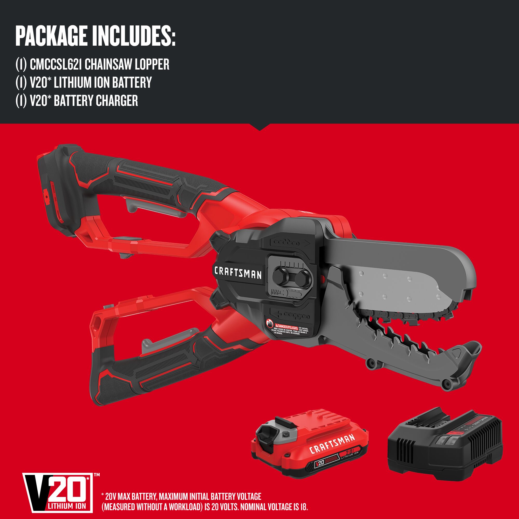 CRAFTSMAN V20 20-volt Max 6-in Battery 2 Ah Chainsaw (Battery and Charger Included)