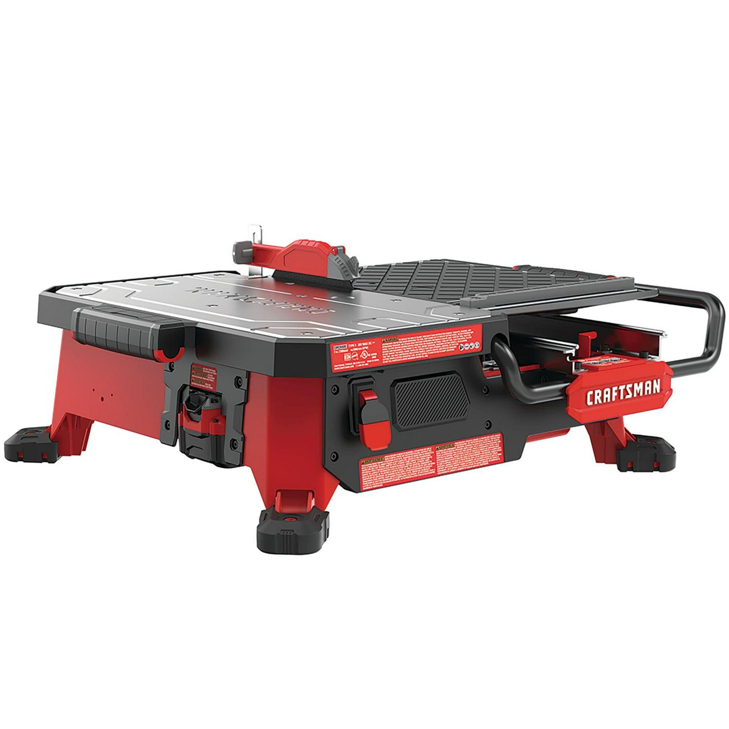 CRAFTSMAN V20 30-Amp 7-in-Blade Cordless Tabletop Sliding Table Tile Saw (Battery Included)