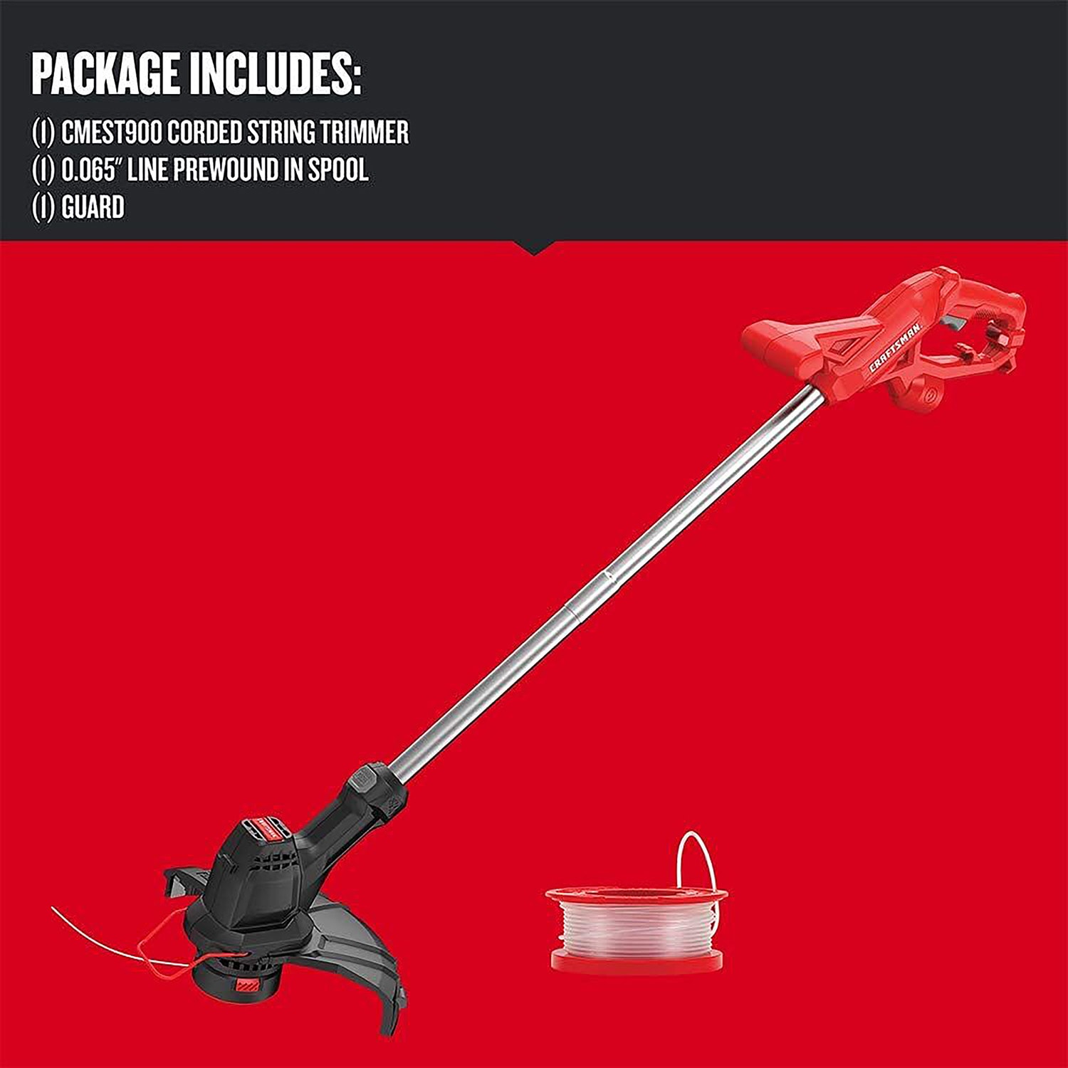 CRAFTSMAN 12-in Straight Corded Electric String Trimmer with Edger Conversion Capable