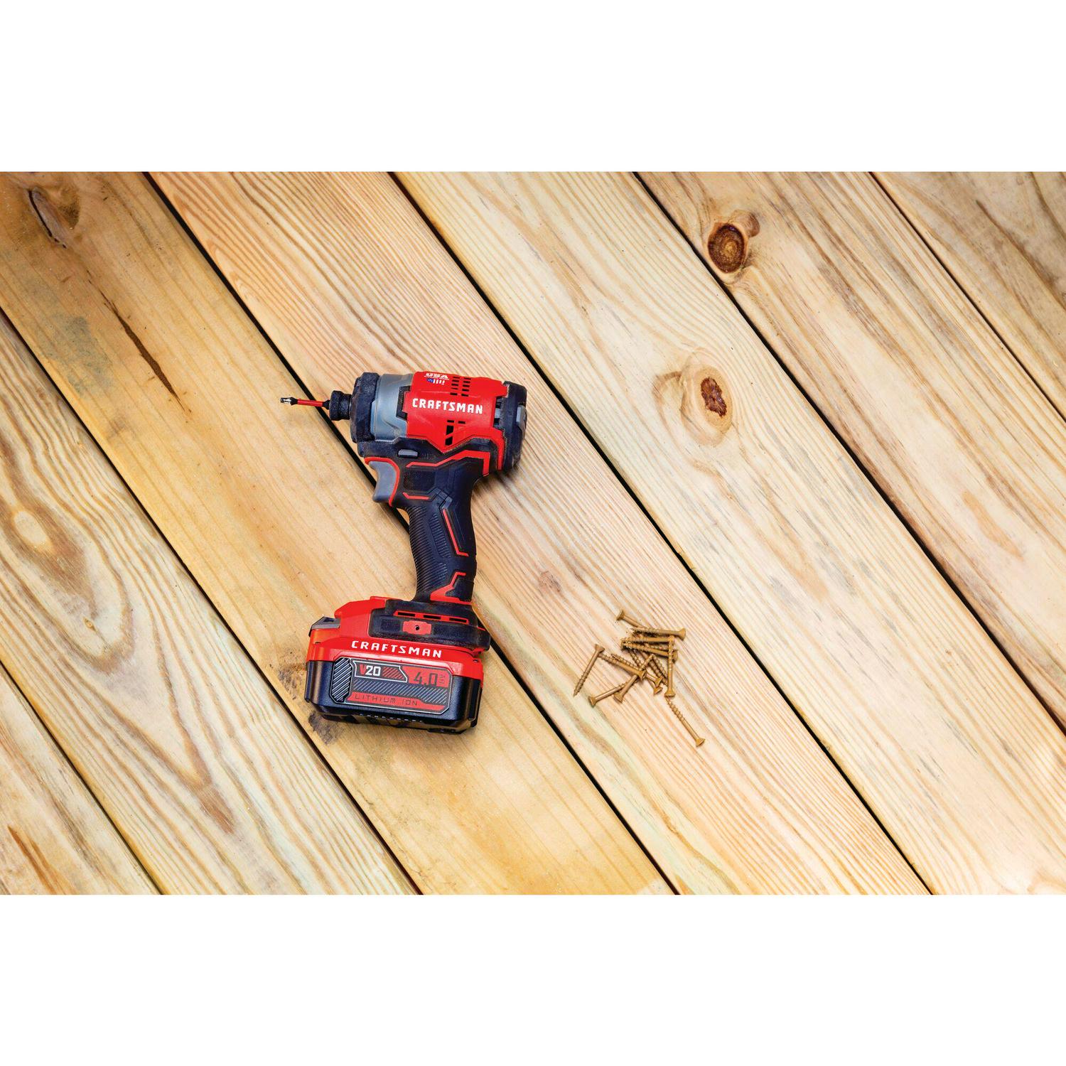 CRAFTSMAN V20 20-volt Max Brushless Cordless Impact Driver (2-Batteries Included, Charger Included and Soft Bag included)