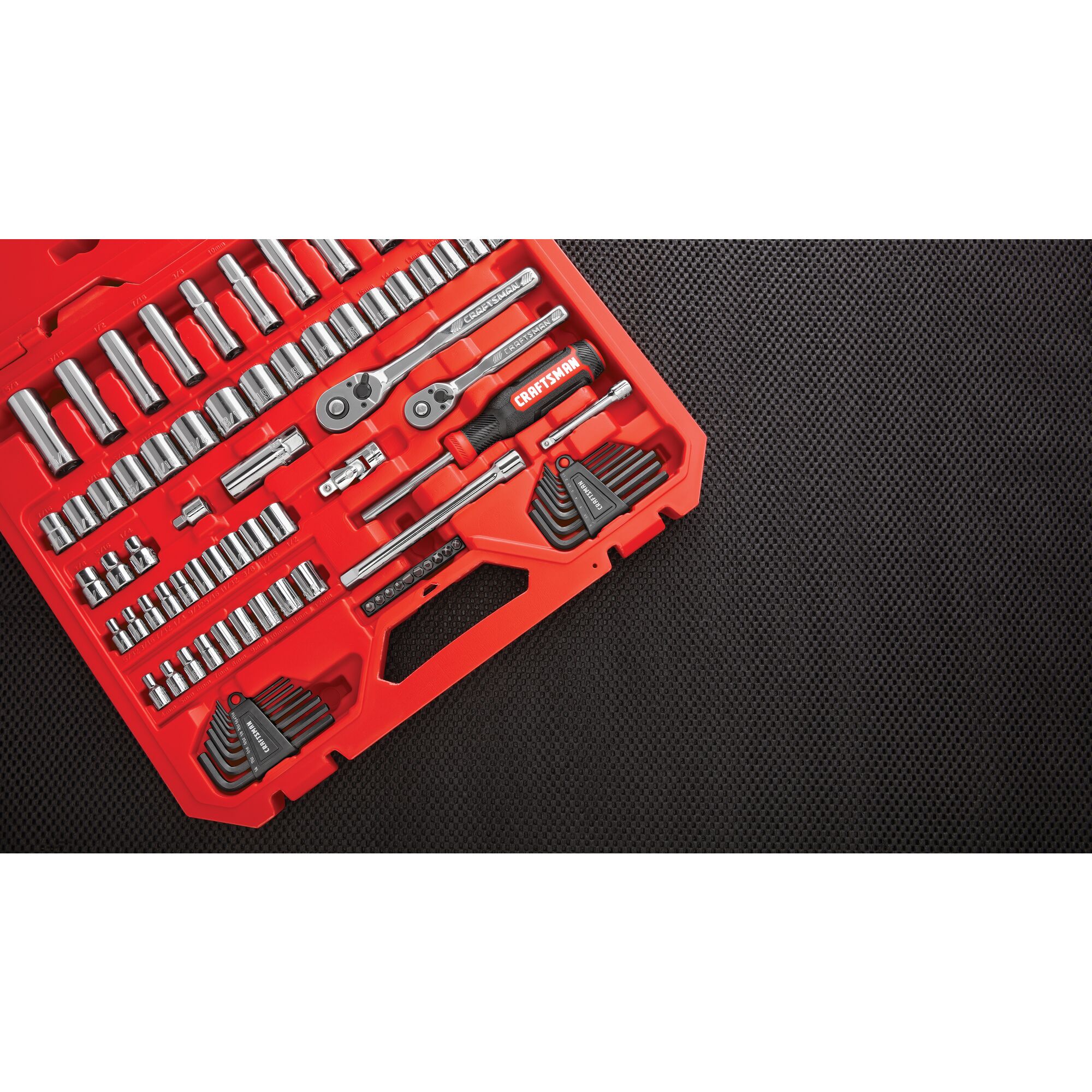 CRAFTSMAN 83-Piece Standard (SAE) and Metric Polished Chrome Mechanics Tool Set with Hard Case