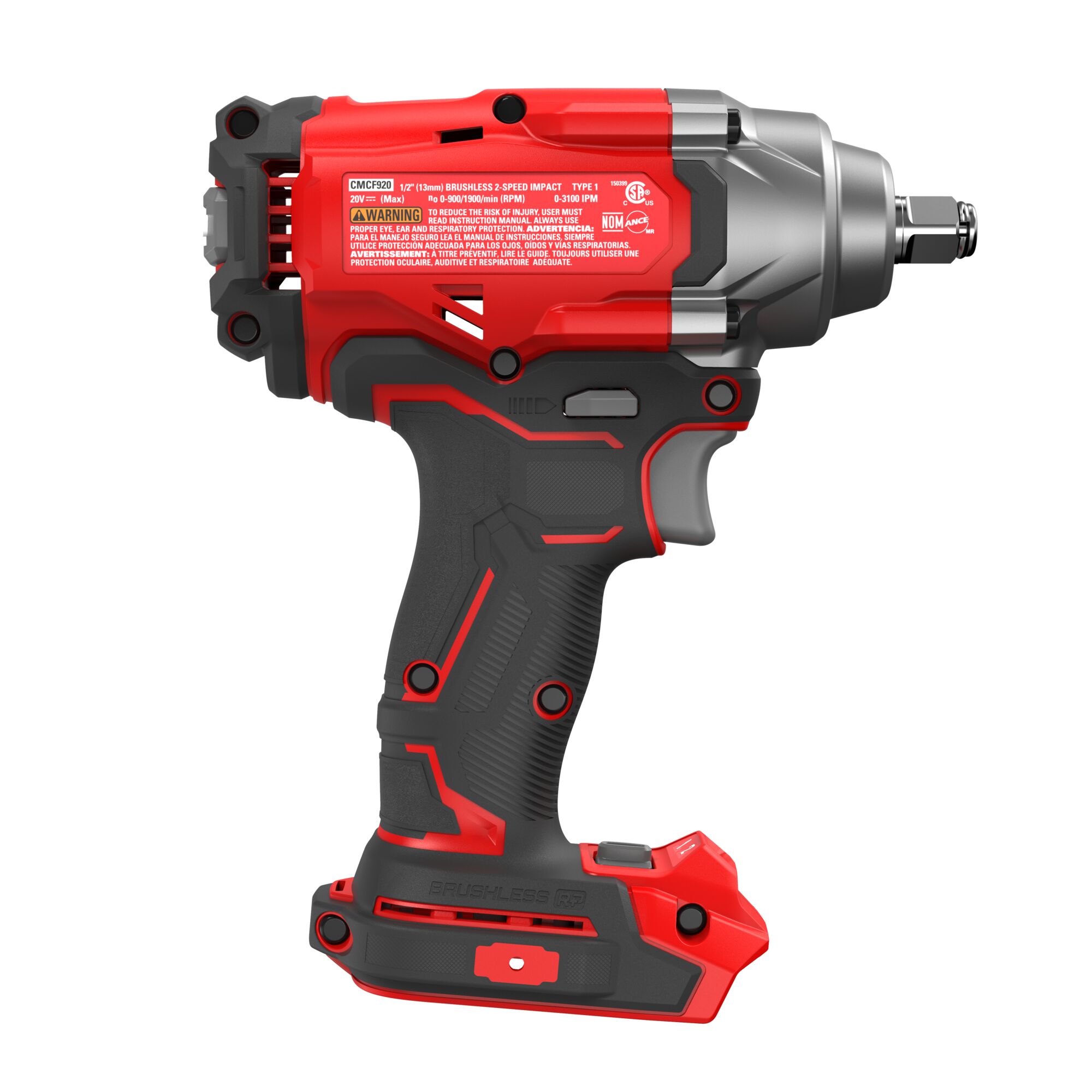 CRAFTSMAN 20-volt Max Variable Speed Brushless 1/2-in Drive Cordless Impact Wrench (Bare Tool)