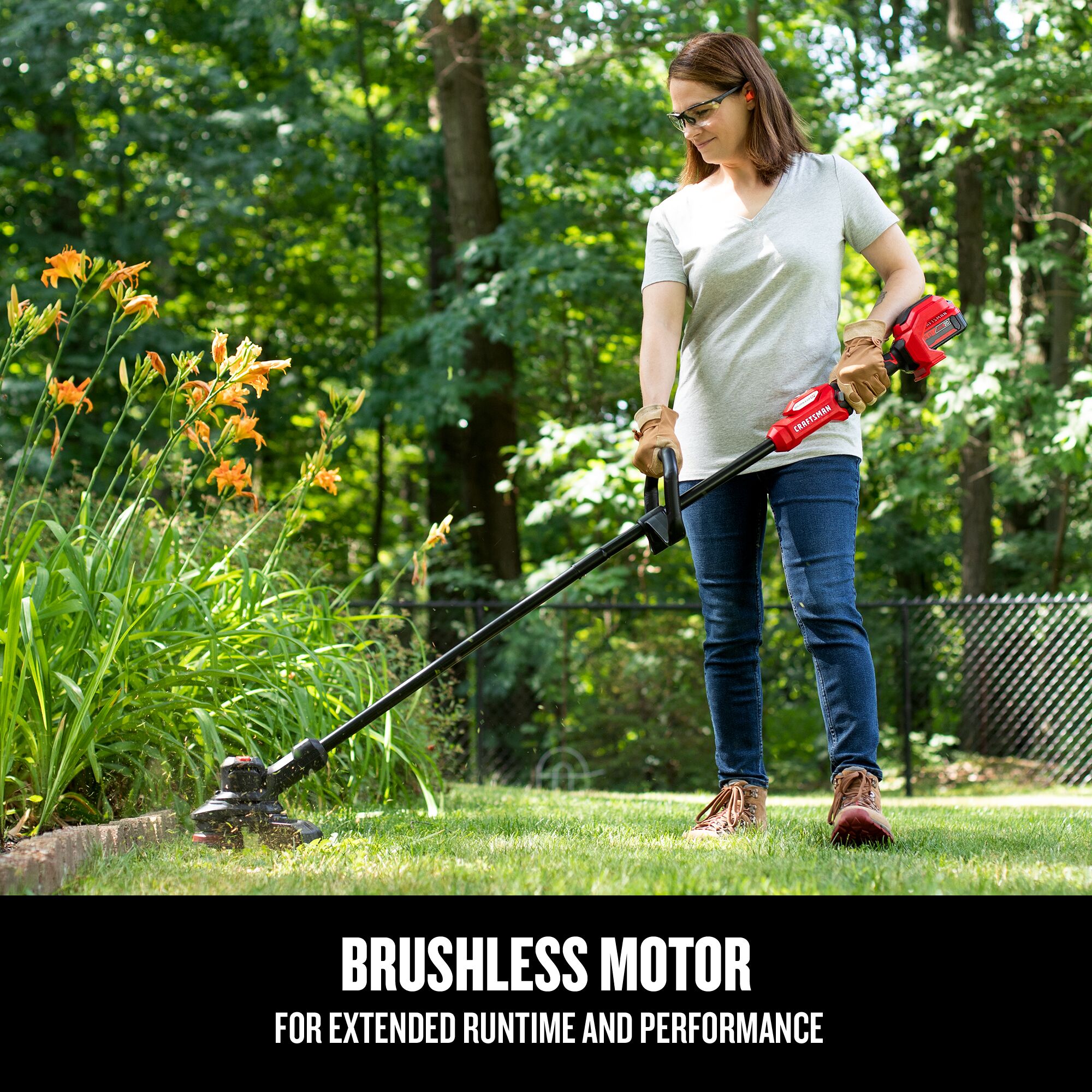 CRAFTSMAN Brushless RP 20-volt Max 13-in Straight Shaft Battery String Trimmer 5 Ah (Battery and Charger Included)