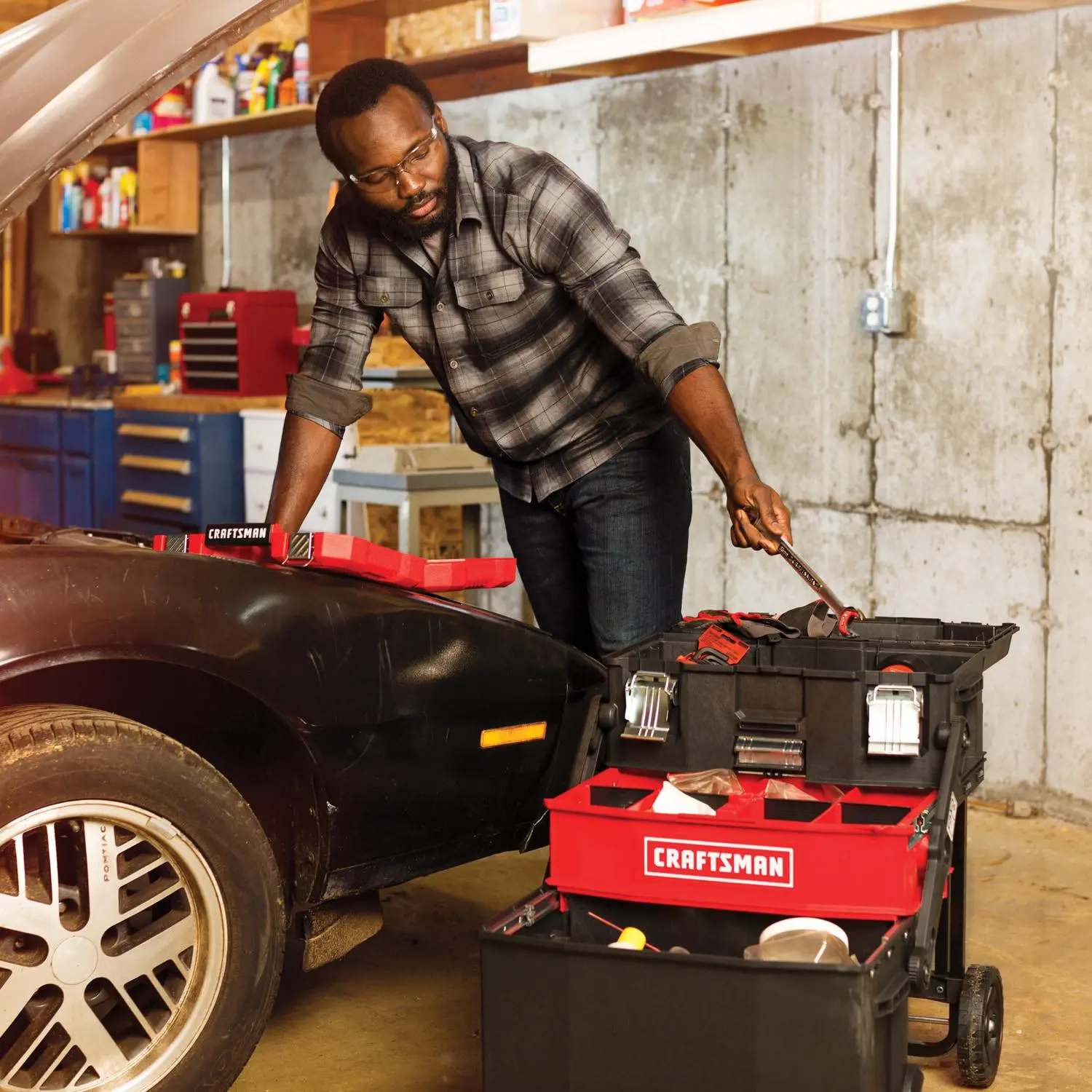 CRAFTSMAN 22-in 1-Drawer Black Metal Wheels Lockable Tool Box