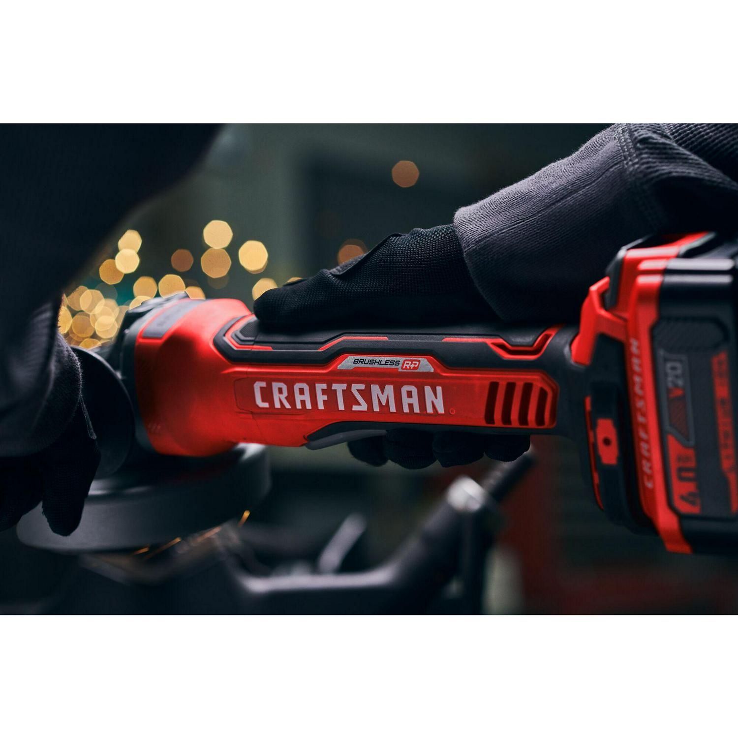 CRAFTSMAN V20 RP 4.5-in 20-volt Max Paddle Switch Brushless Cordless Angle Grinder (Tool Only)