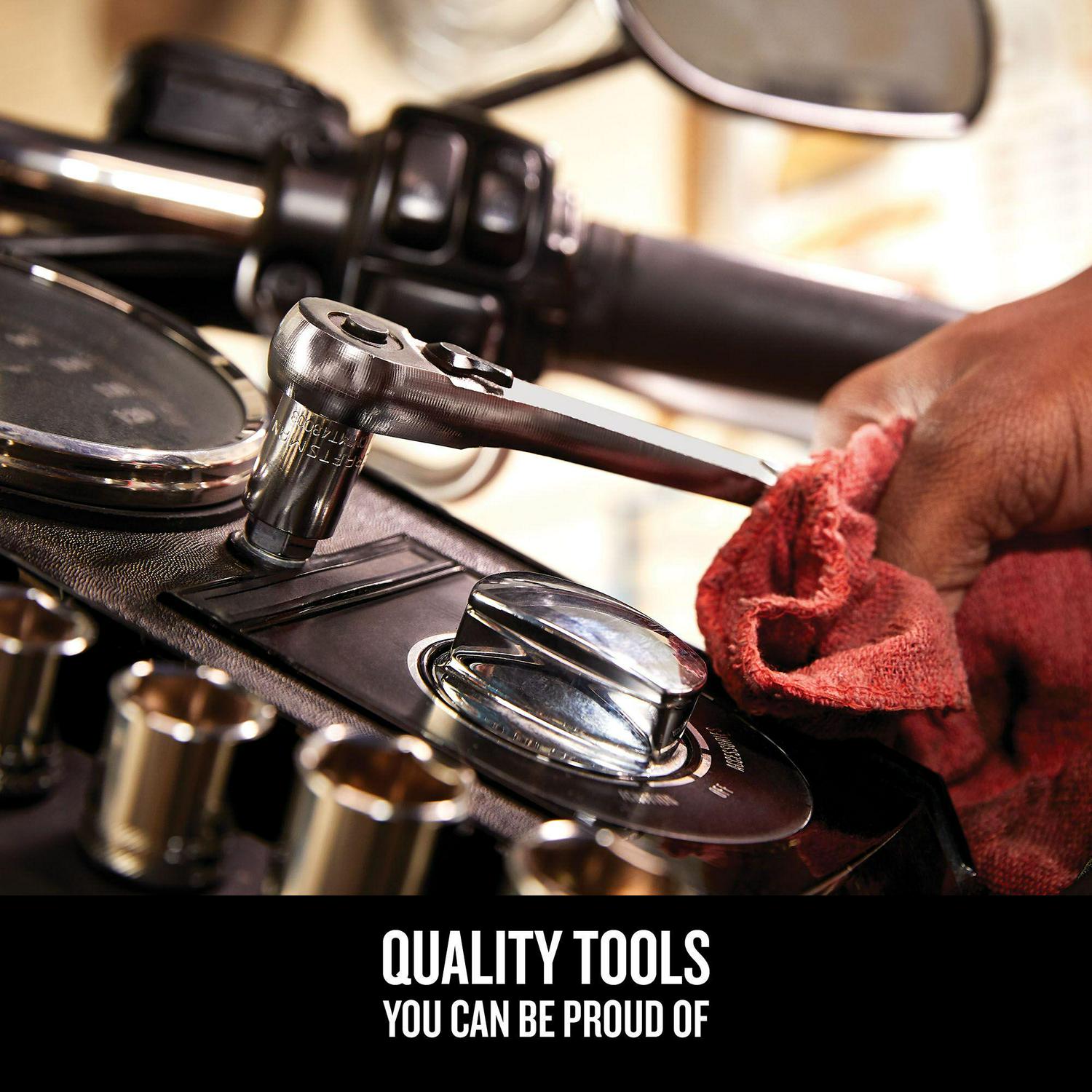 CRAFTSMAN 298-Piece Standard (SAE) and Metric Combination Polished Chrome Mechanics Tool Set