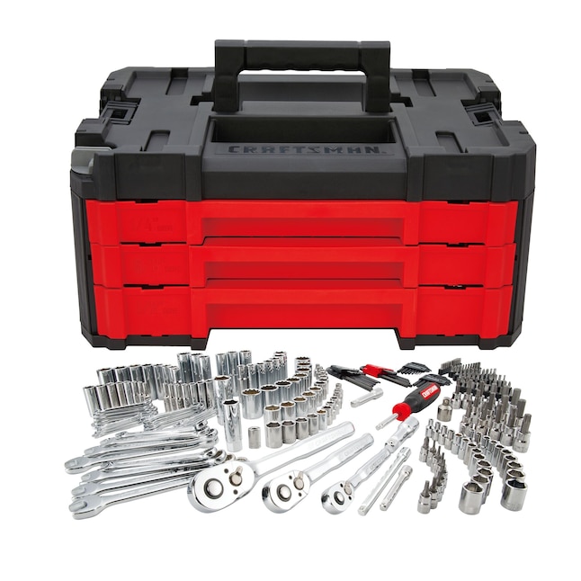 CRAFTSMAN 262-Piece Standard (SAE) and Metric Combination Polished Chrome Mechanics Tool Set (1/4-in; 3/8-in; 1/2-in;)