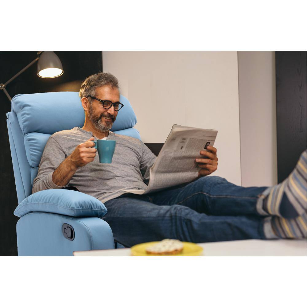 Pinksvdas Recliner Blue Recliner, Rocking Swivel Recliner Sofa withLiving Room Recliner