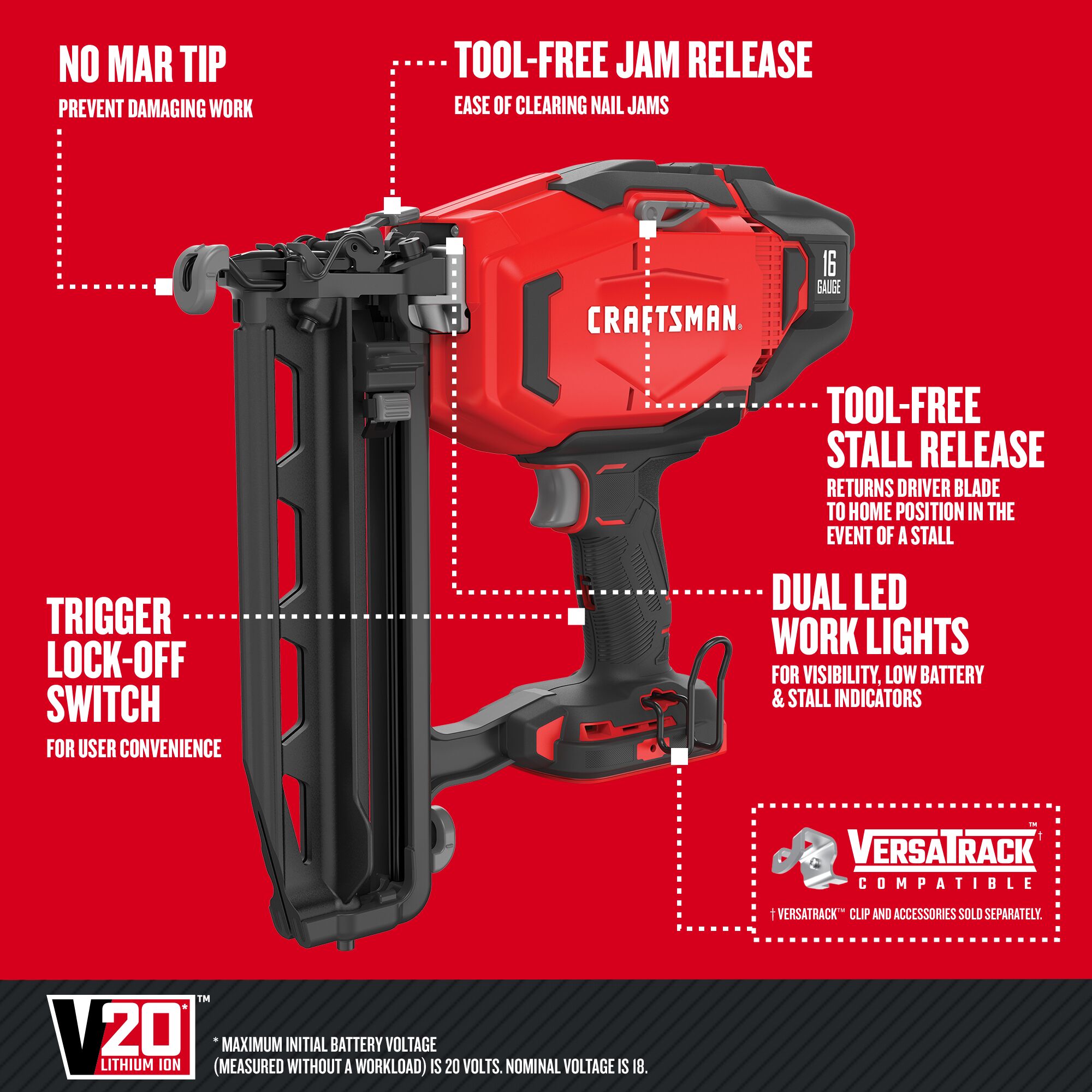 CRAFTSMAN 2.5-in 16-Gauge Cordless Finish Nailer