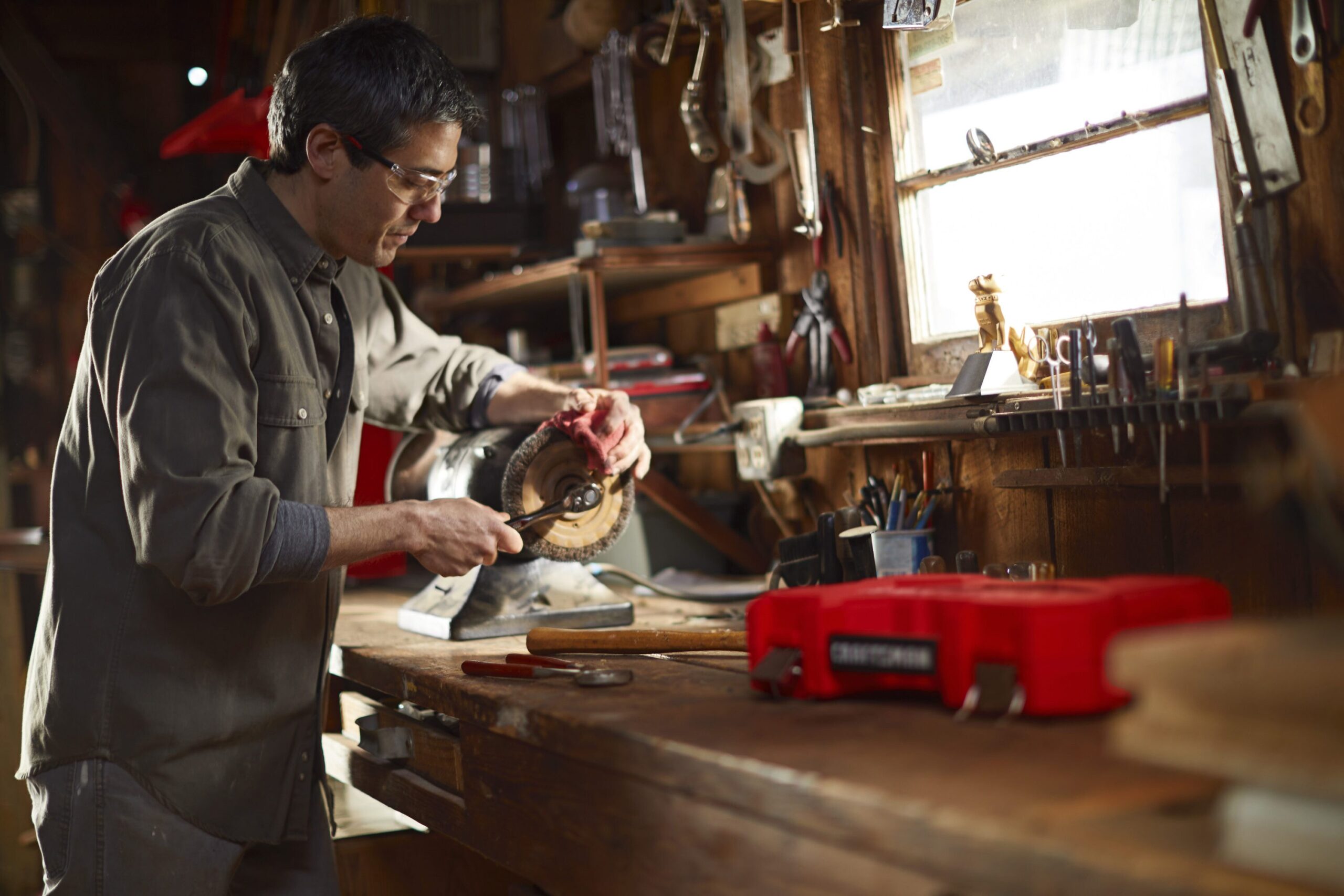 CRAFTSMAN 51-Piece Standard (SAE) and Metric Combination Gunmetal Chrome Mechanics Tool Set with Hard Case