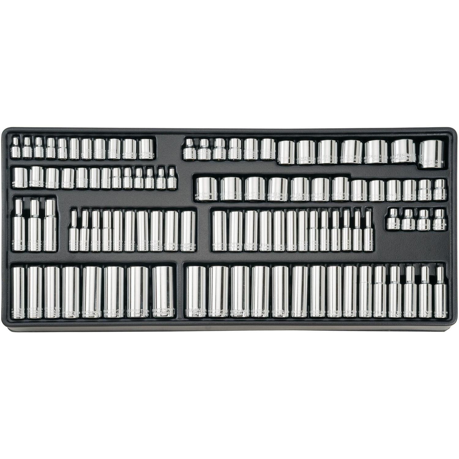 CRAFTSMAN 298-Piece Standard (SAE) and Metric Combination Polished Chrome Mechanics Tool Set